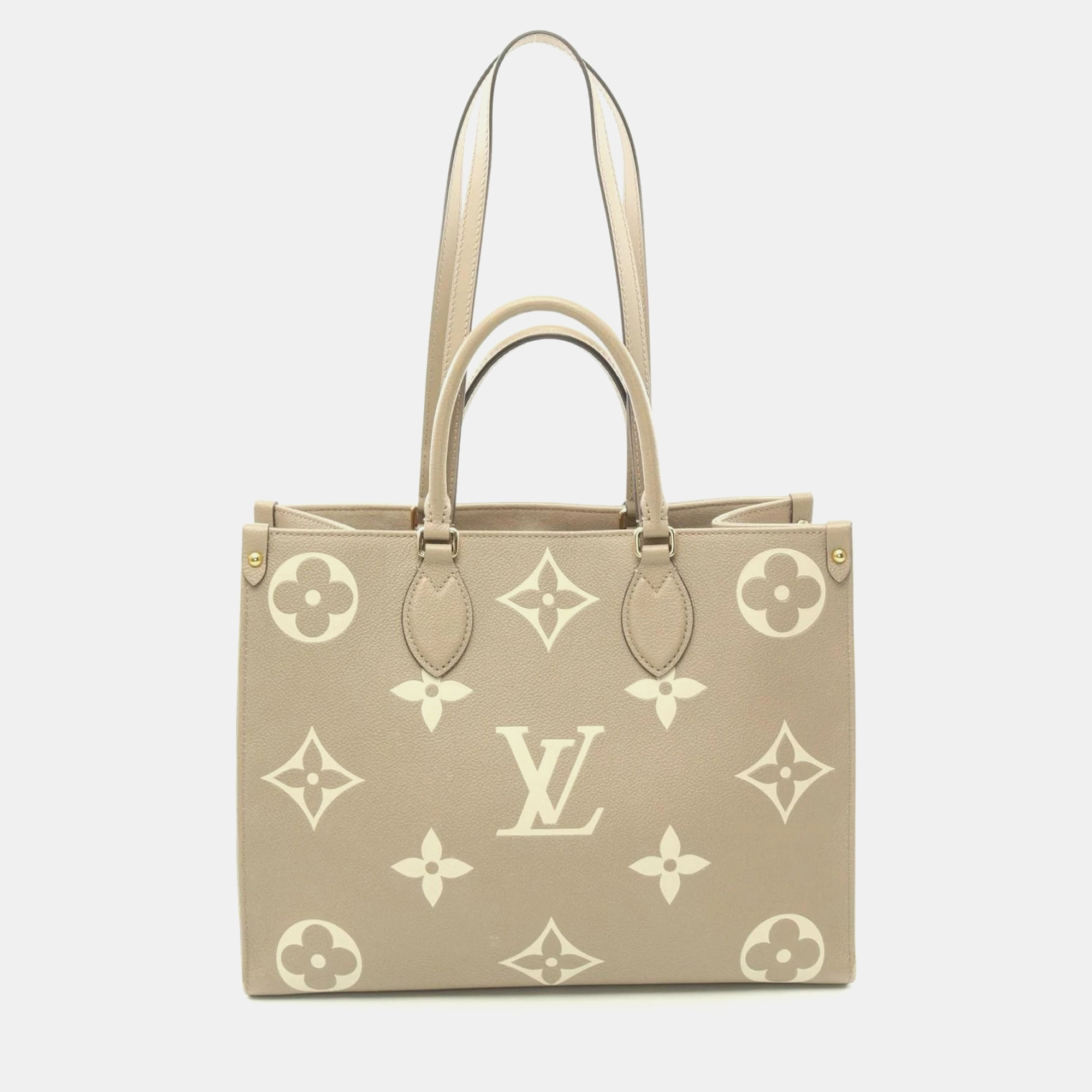 

Louis Vuitton Beige/Ivory Leather Monogram Empreinte OnTheGo MM Tote Bag