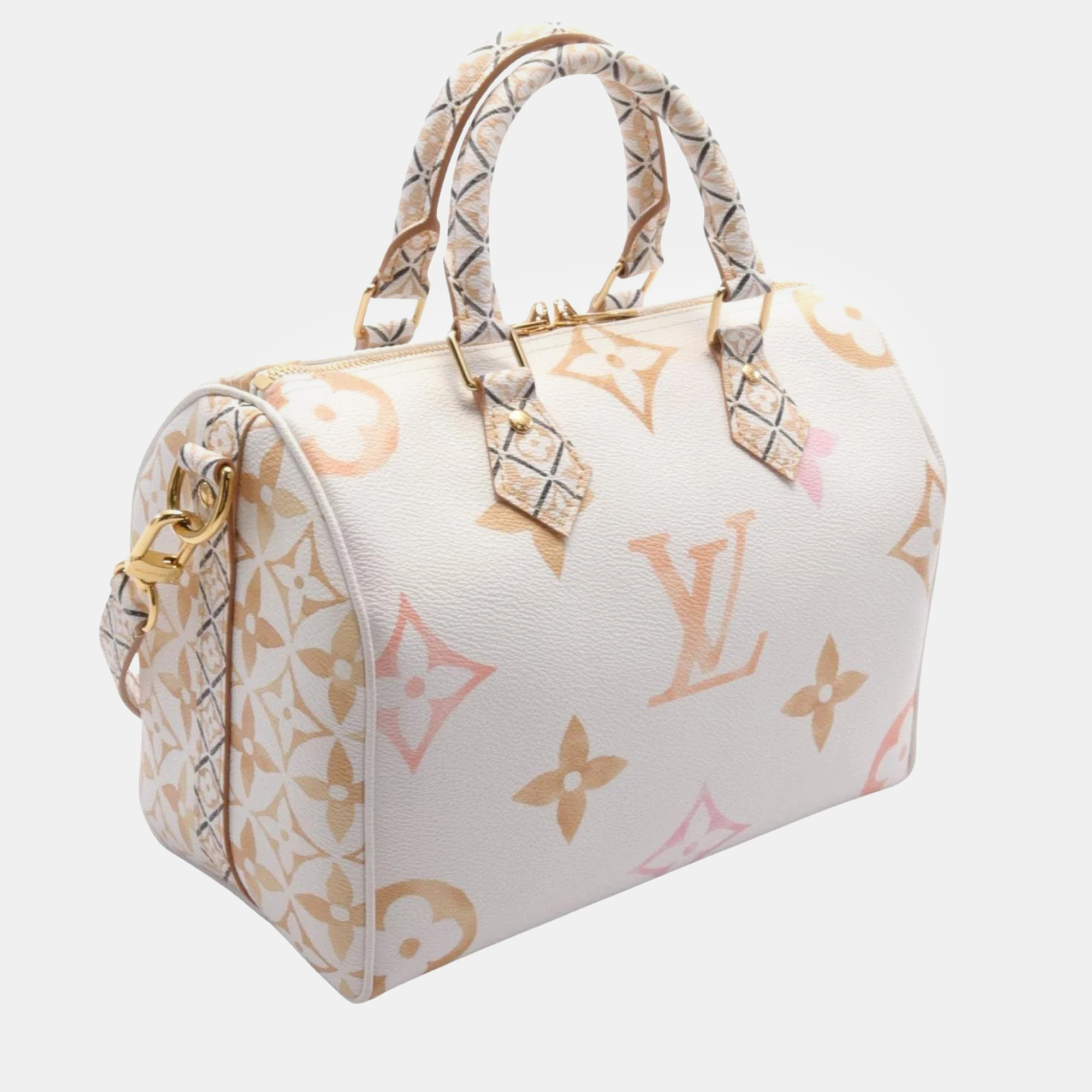 Louis Vuitton White Multicolor Monogram Canvas By The Pool Speedy Bandouliere 25 Handbag 