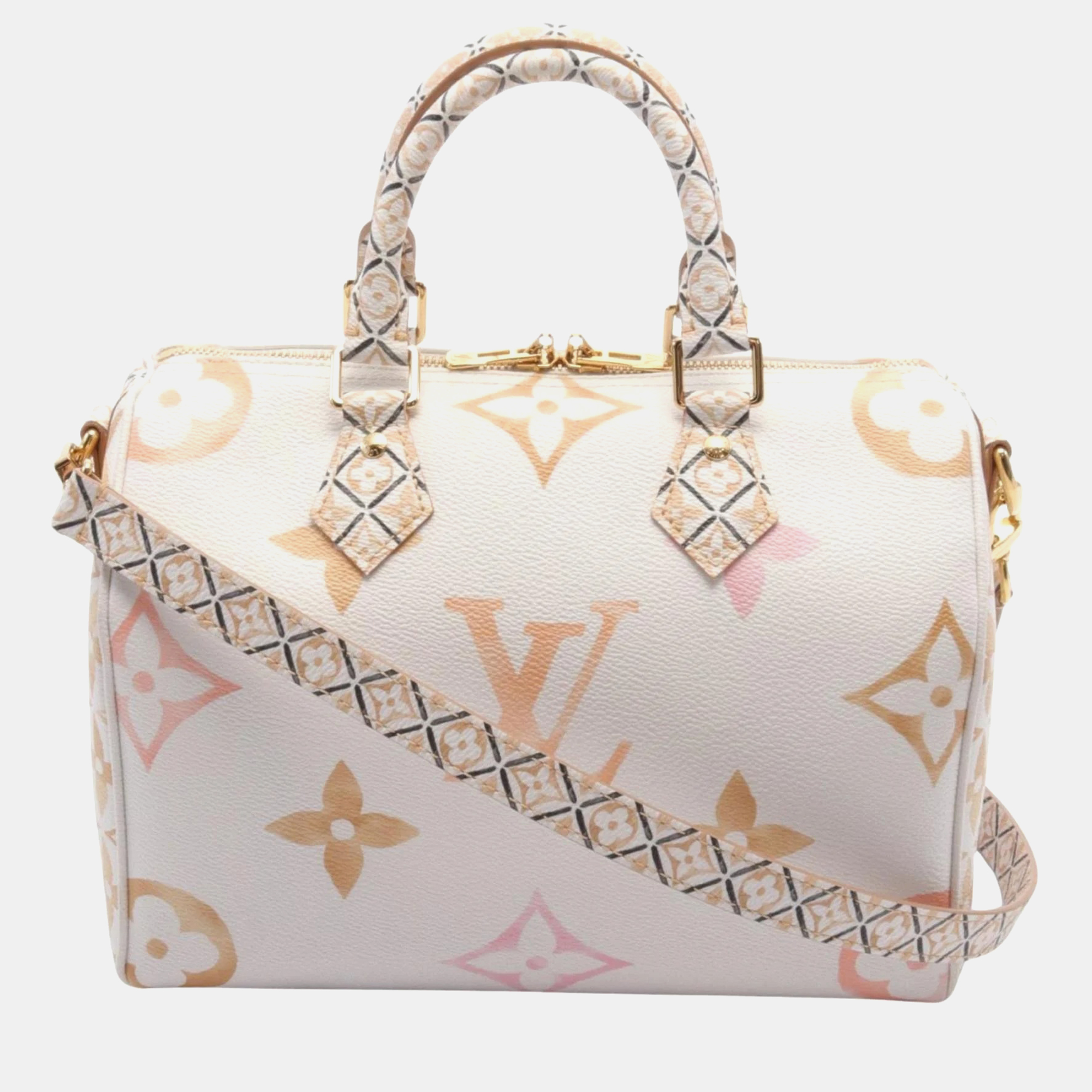 

Louis Vuitton White Multicolor Monogram Canvas By The Pool Speedy Bandouliere 25 Handbag