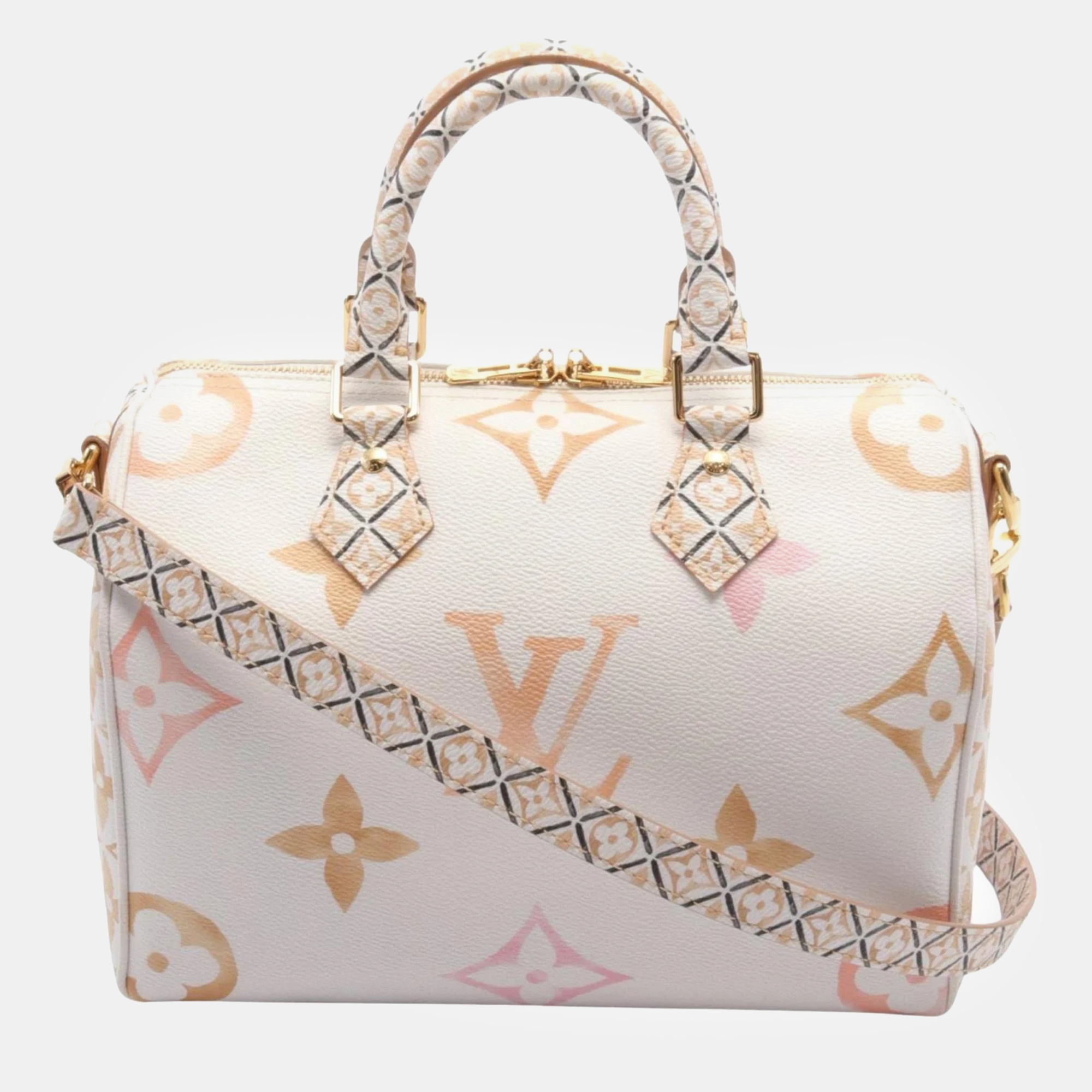 Louis Vuitton White Multicolor Monogram Canvas By The Pool Speedy Bandouliere 25 Handbag 