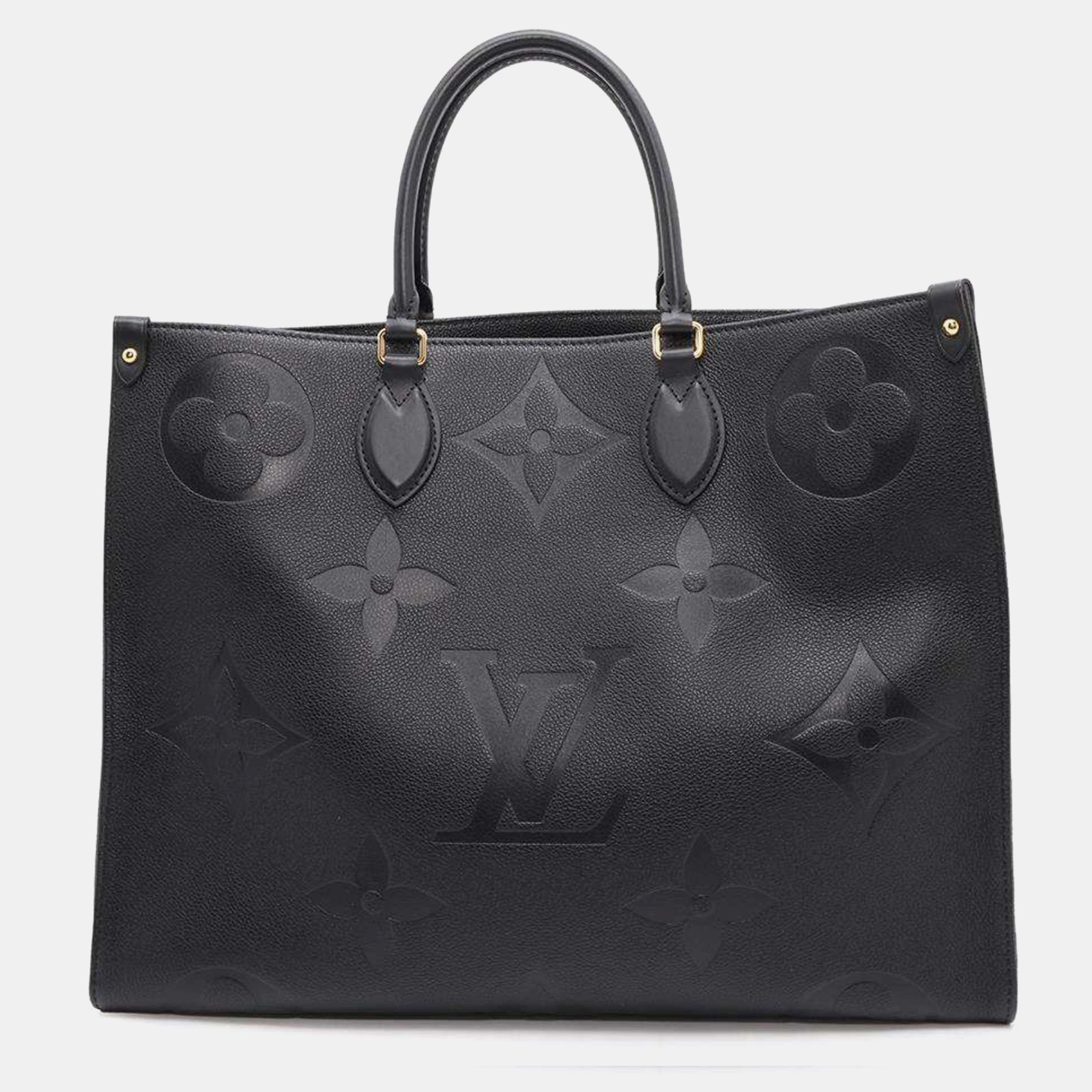 

Louis Vuitton Noir Monogram Empreinte Leather OnTheGo GM Tote Bag, Black