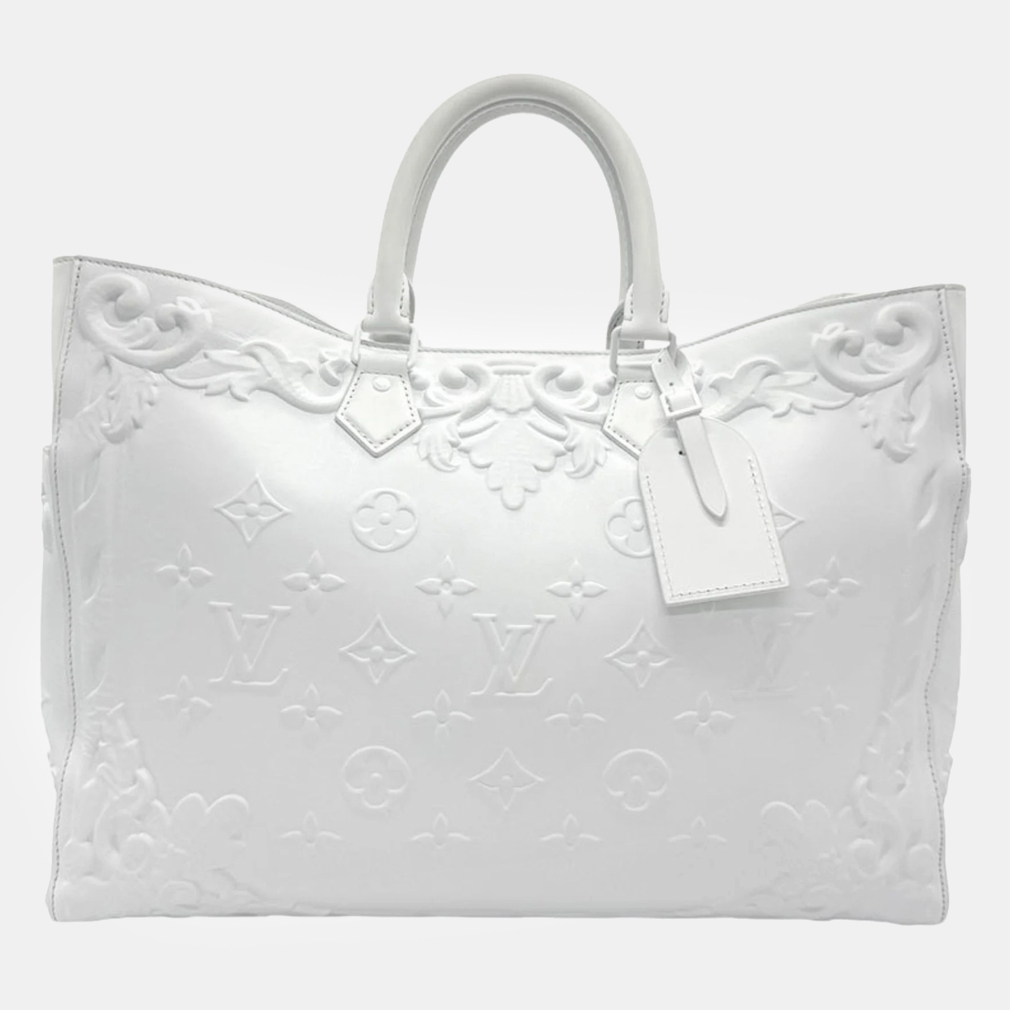 

Louis Vuitton Leather Sac Plat Tote Bag, White
