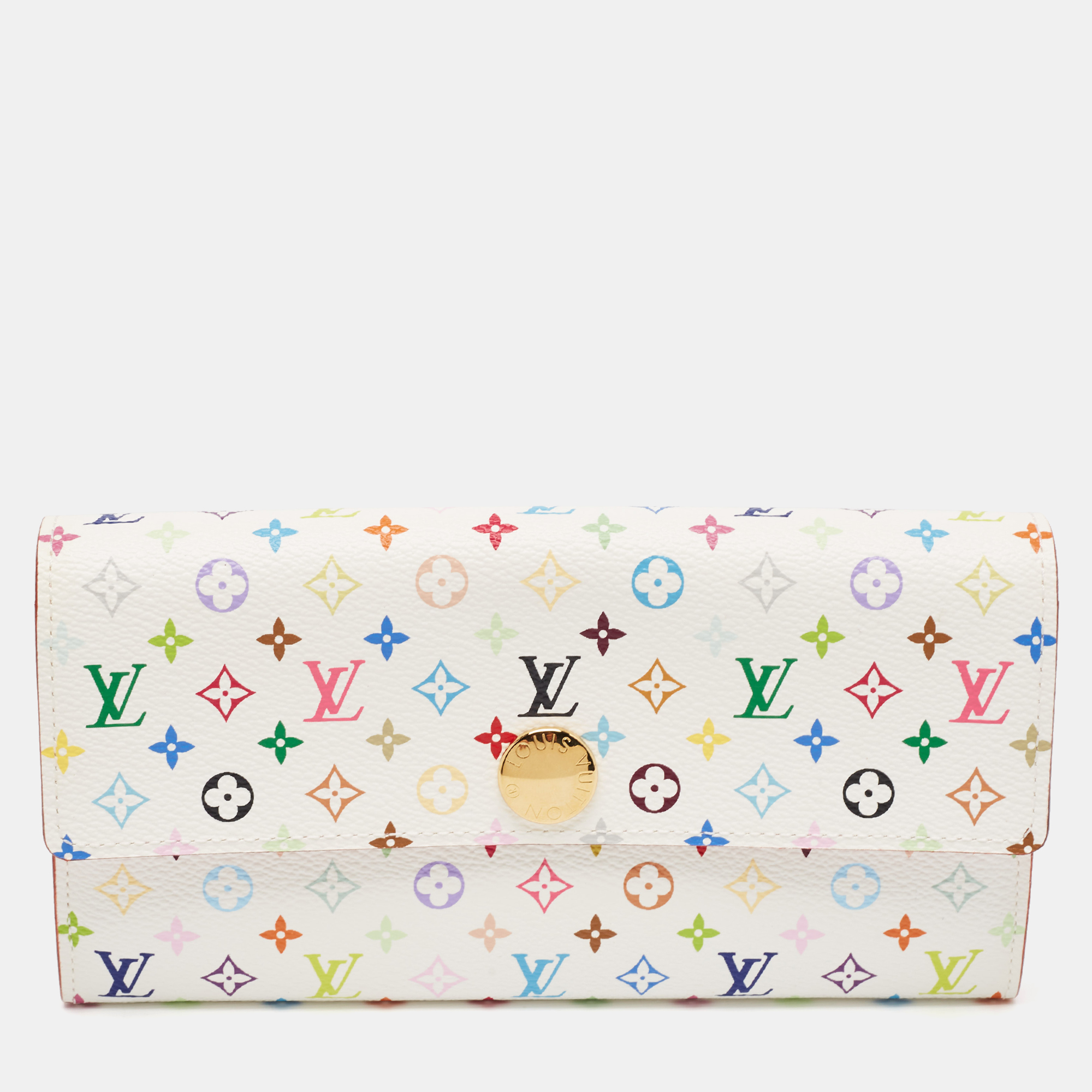 

Louis Vuitton White Monogram Multicolore Canvas Sarah Wallet