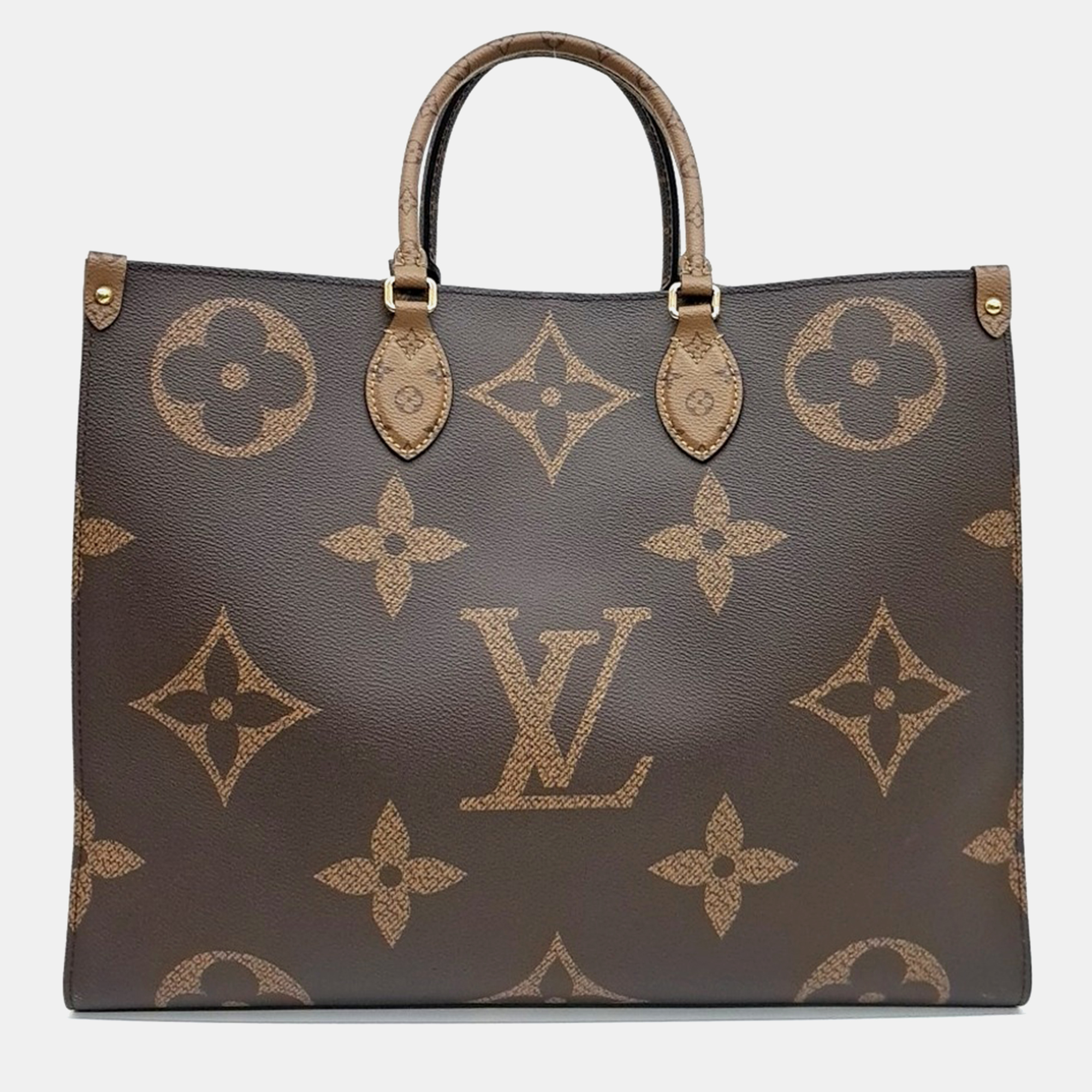 

Louis Vuitton Brown Coated Canvas On The Go Gm Bag