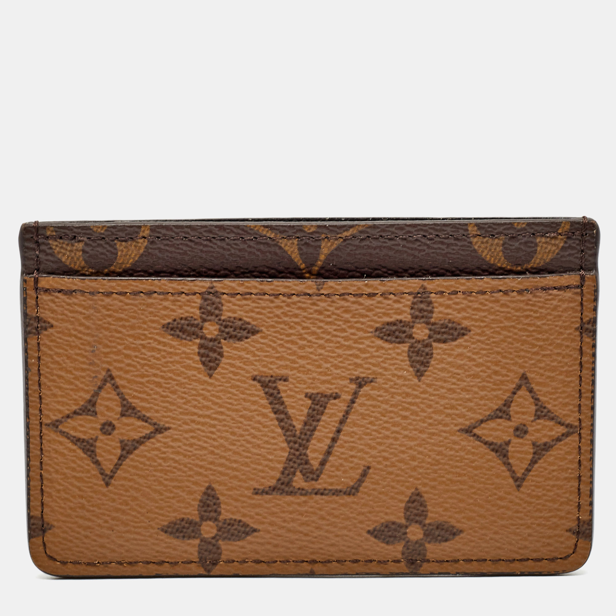 

Louis Vuitton Monogram Reverse Canvas Card Holder, Brown