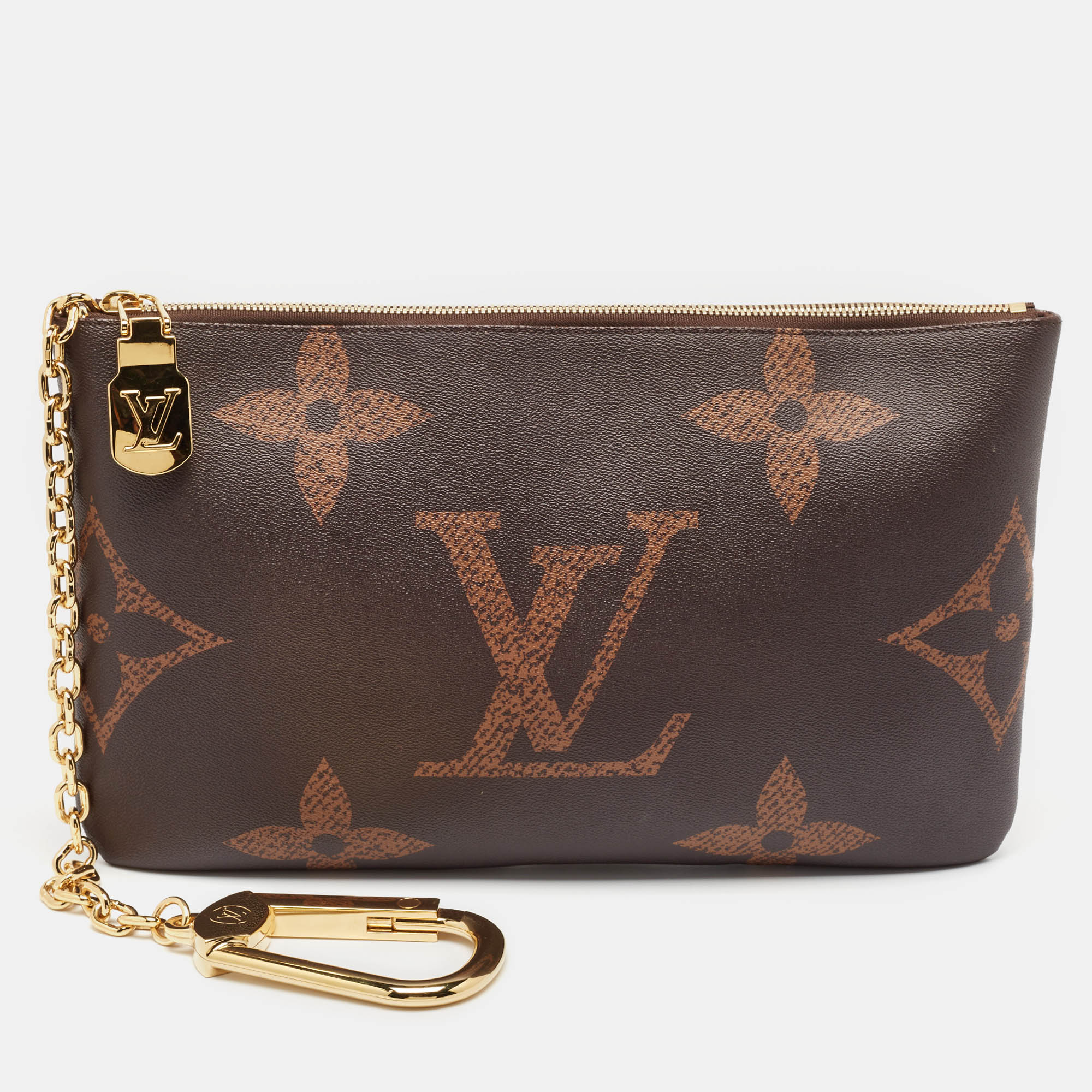 

Louis Vuitton Monogram Giant Canvas Pochette Cles, Brown