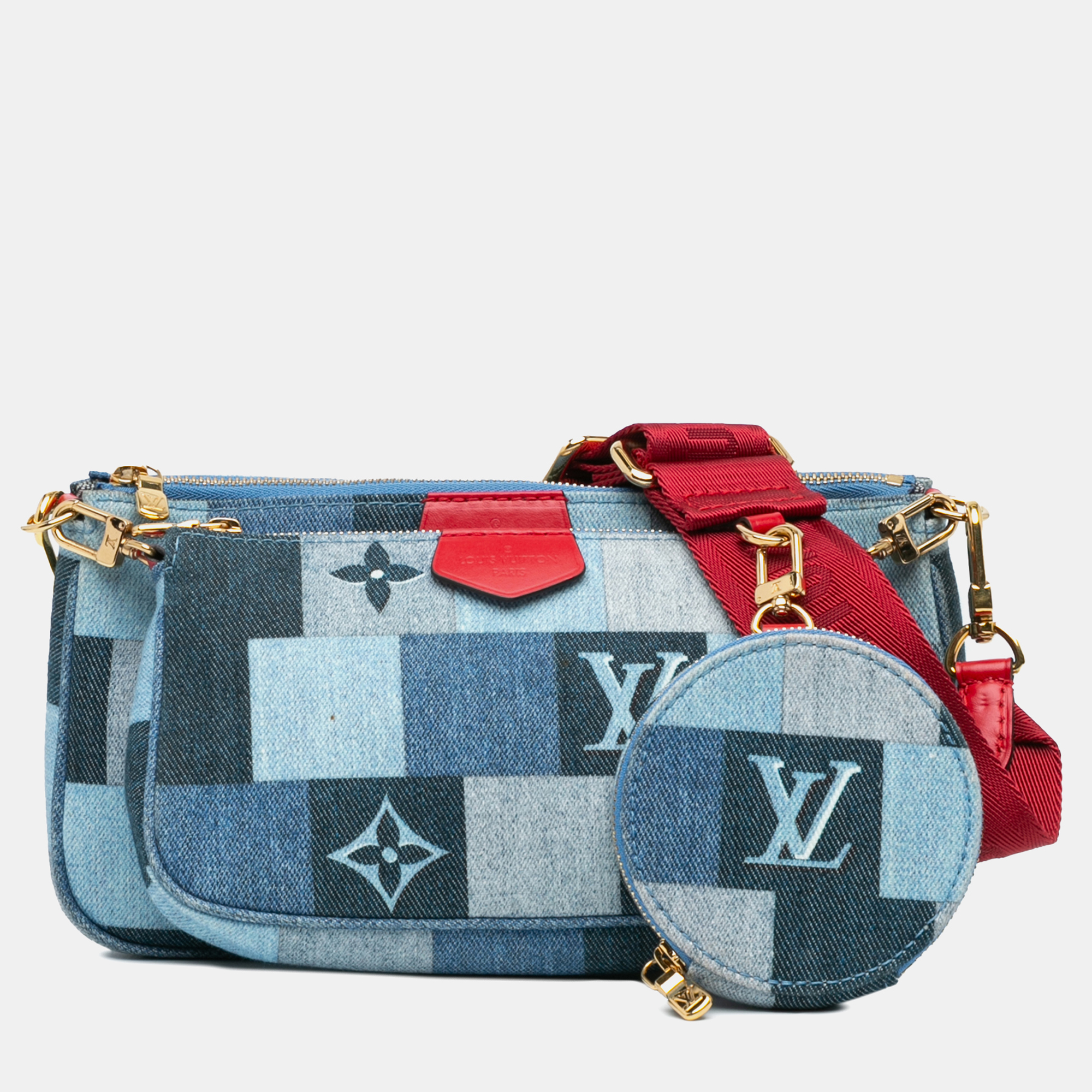 

Louis Vuitton Blue Monogram Denim Patchwork Multi Pochette Accessoires