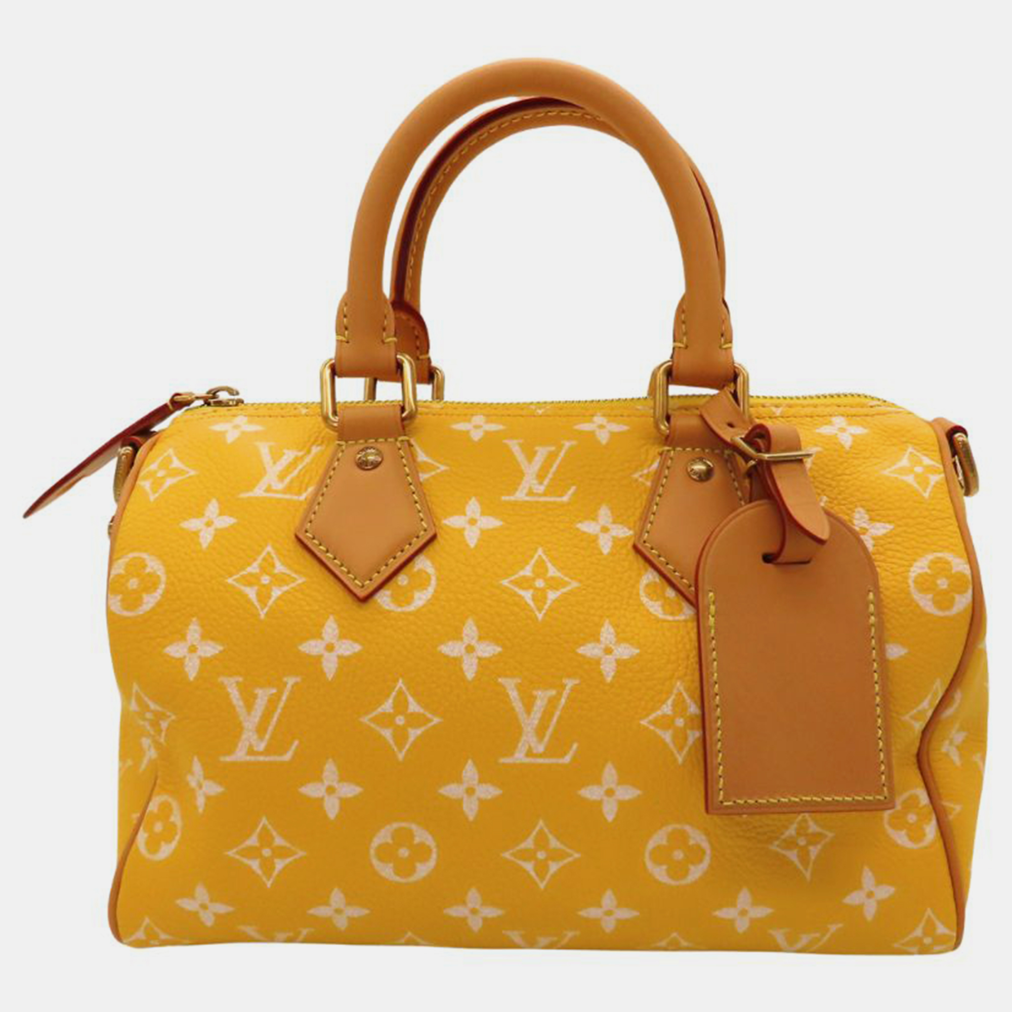 

Louis Vuitton Yellow Calfskin Leather Monogram Speedy P9 Bandouliere 25 Shoulder Bag