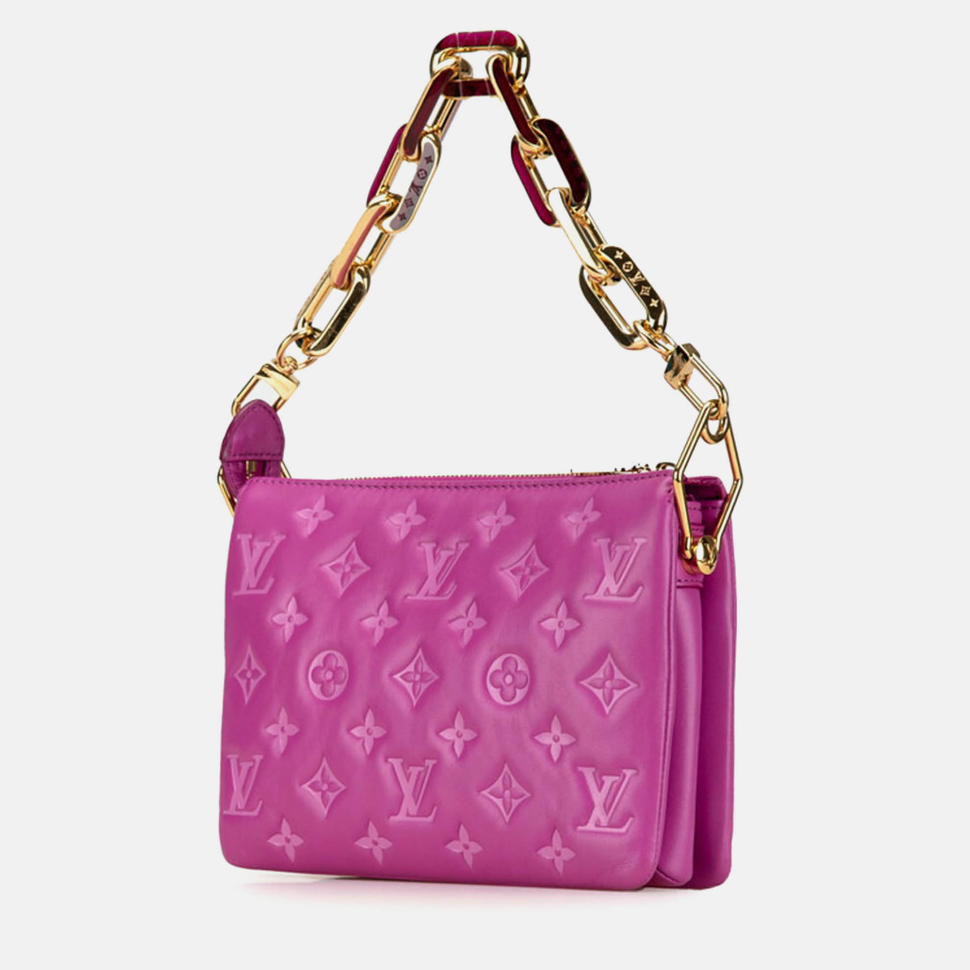 Louis Vuitton Pink  Leather Coussin BB Handbag 