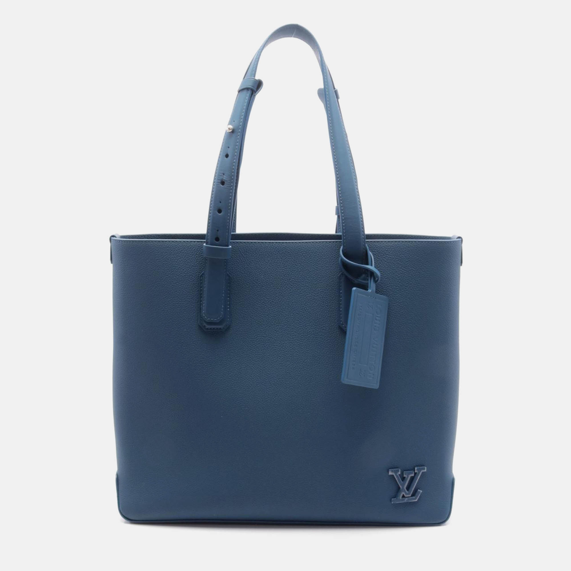 

Louis Vuitton Blue Leather Aerogram Leather Fastline Tote Bag