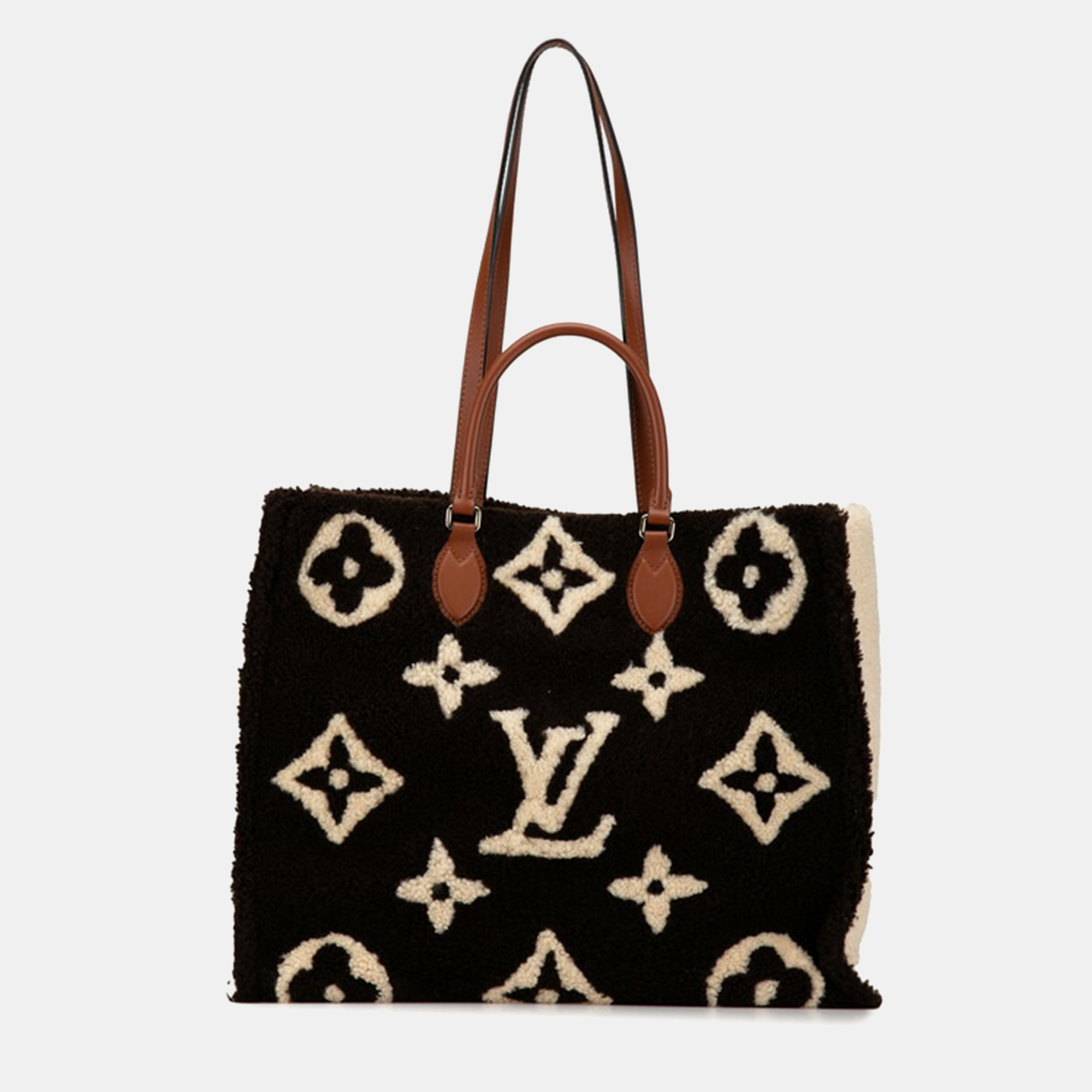 

Louis Vuitton Brown Shearling Teddy OnTheGo GM Tote Bag