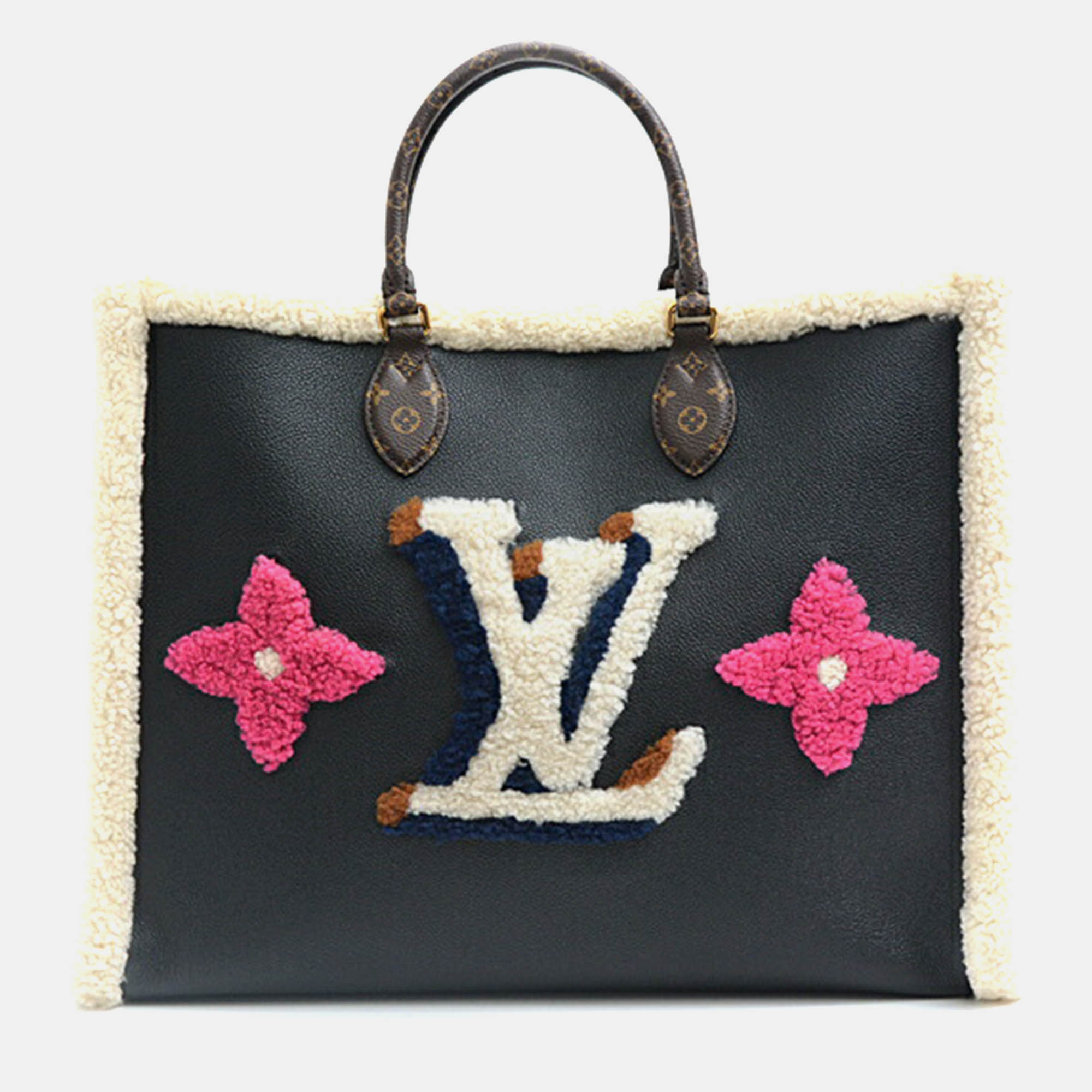 

Louis Vuitton Black Shearling & Leather Vuitton OnTheGo Tote Bag