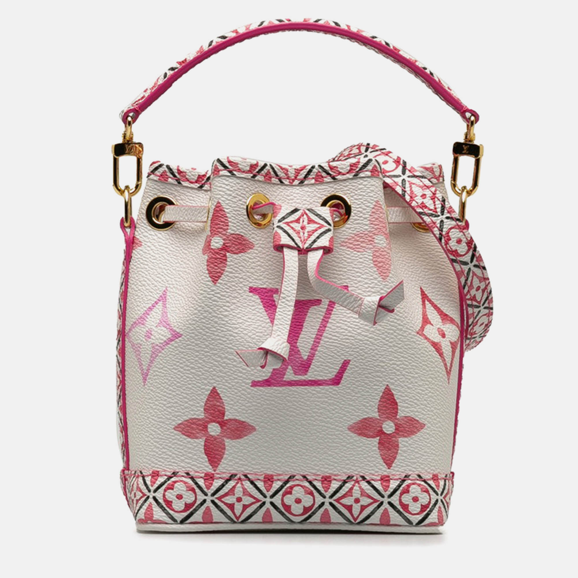 

Louis Vuitton Rose Canvas Nano Noe Shoulder Bag, Pink