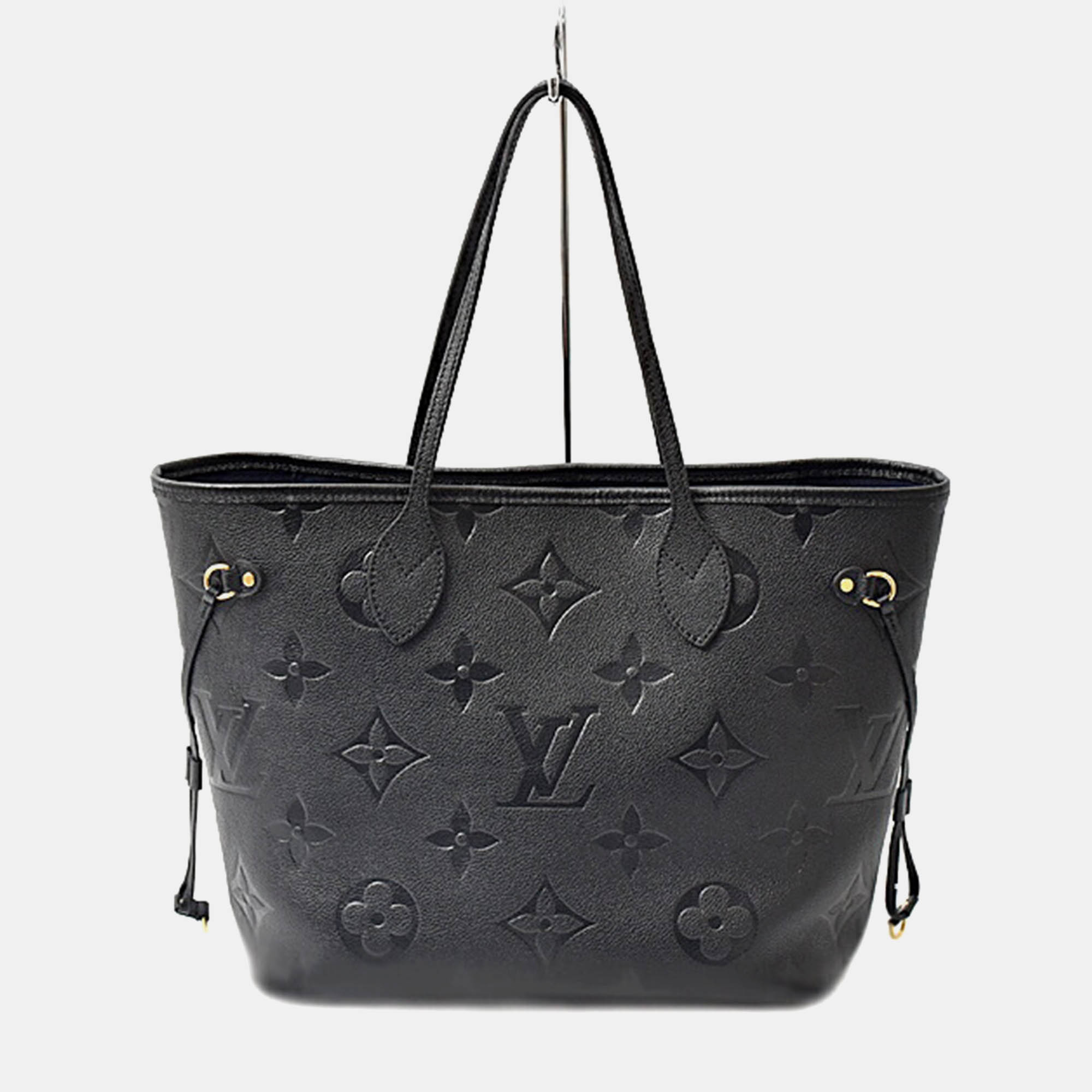 

Louis Vuitton Black Monogram Empreinte Leather Neverfull MM Tote Bag