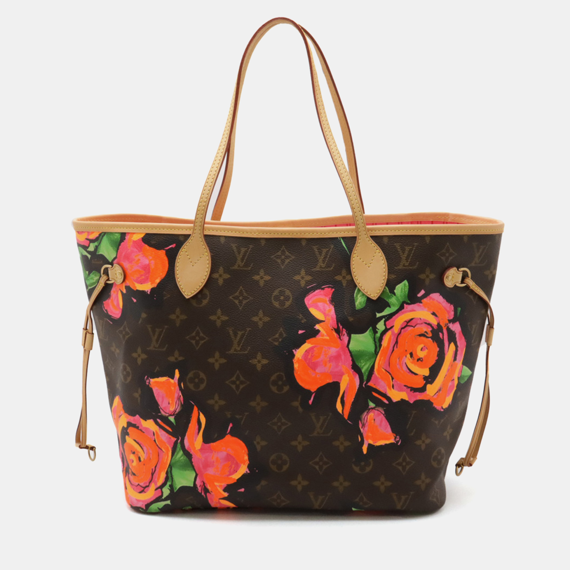 

Louis Vuitton Pink Canvas Monogram Rose Neverfull MM Tote Bag, Brown