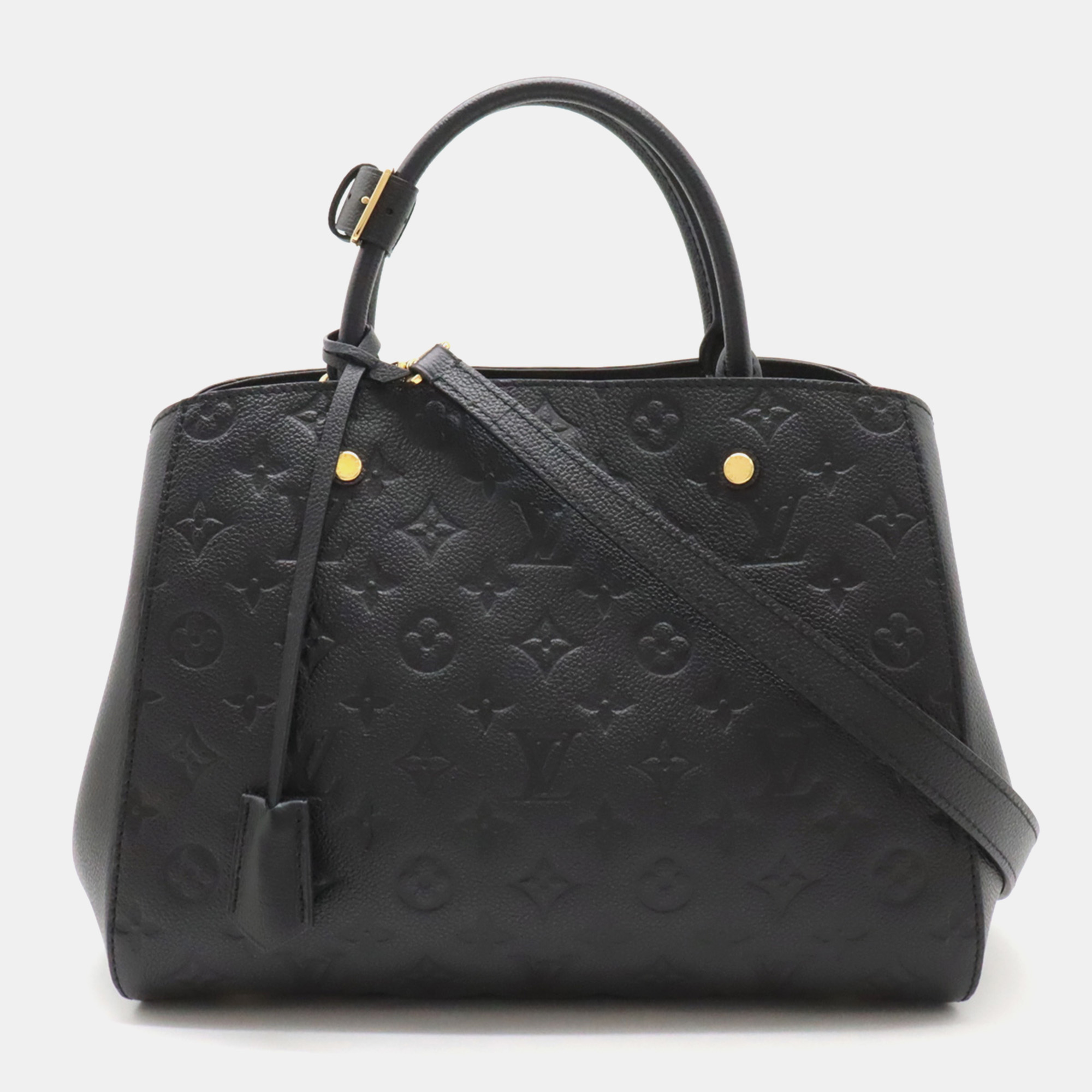 

Louis Vuitton Black Leather Monogram Empreinte Montaigne MM Handbag