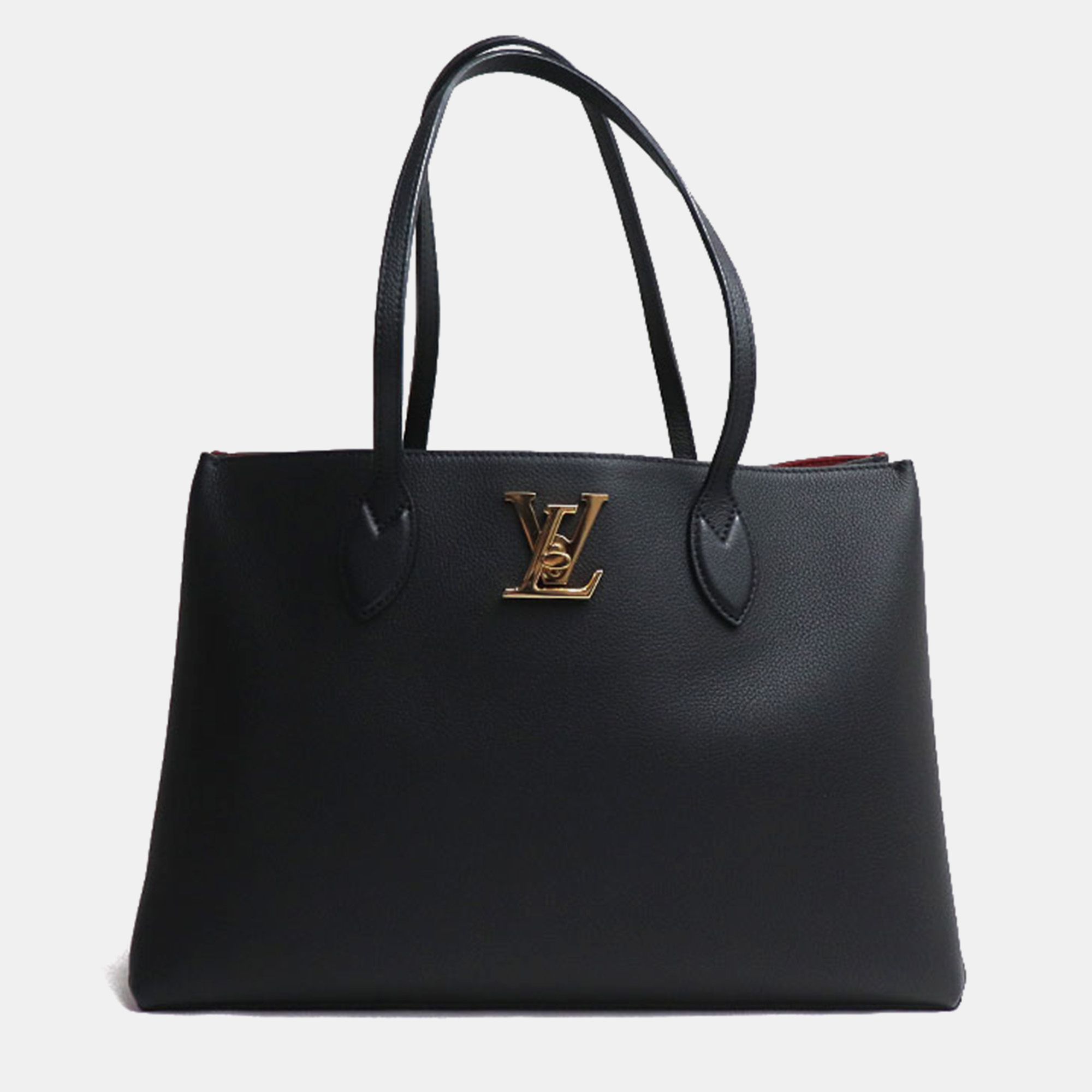 

Louis Vuitton Black Leather Lockme Shopper Tote Bag