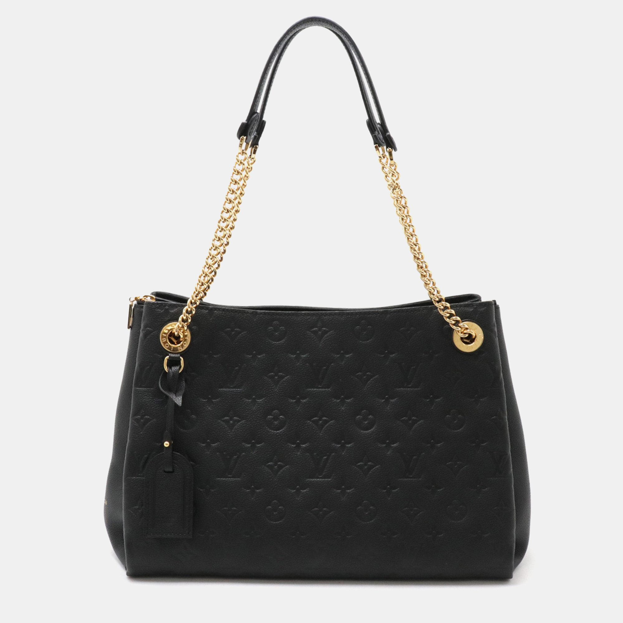 

Louis Vuitton Black Leather Monogram Empreinte Sienne MM Chain Tote Bag