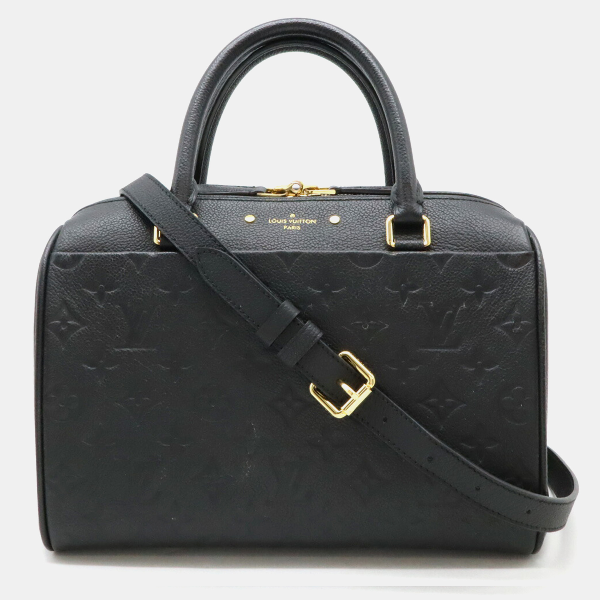 

Louis Vuitton Black Leather Monogram Empreinte Speedy Bandouliere 25 Handbag