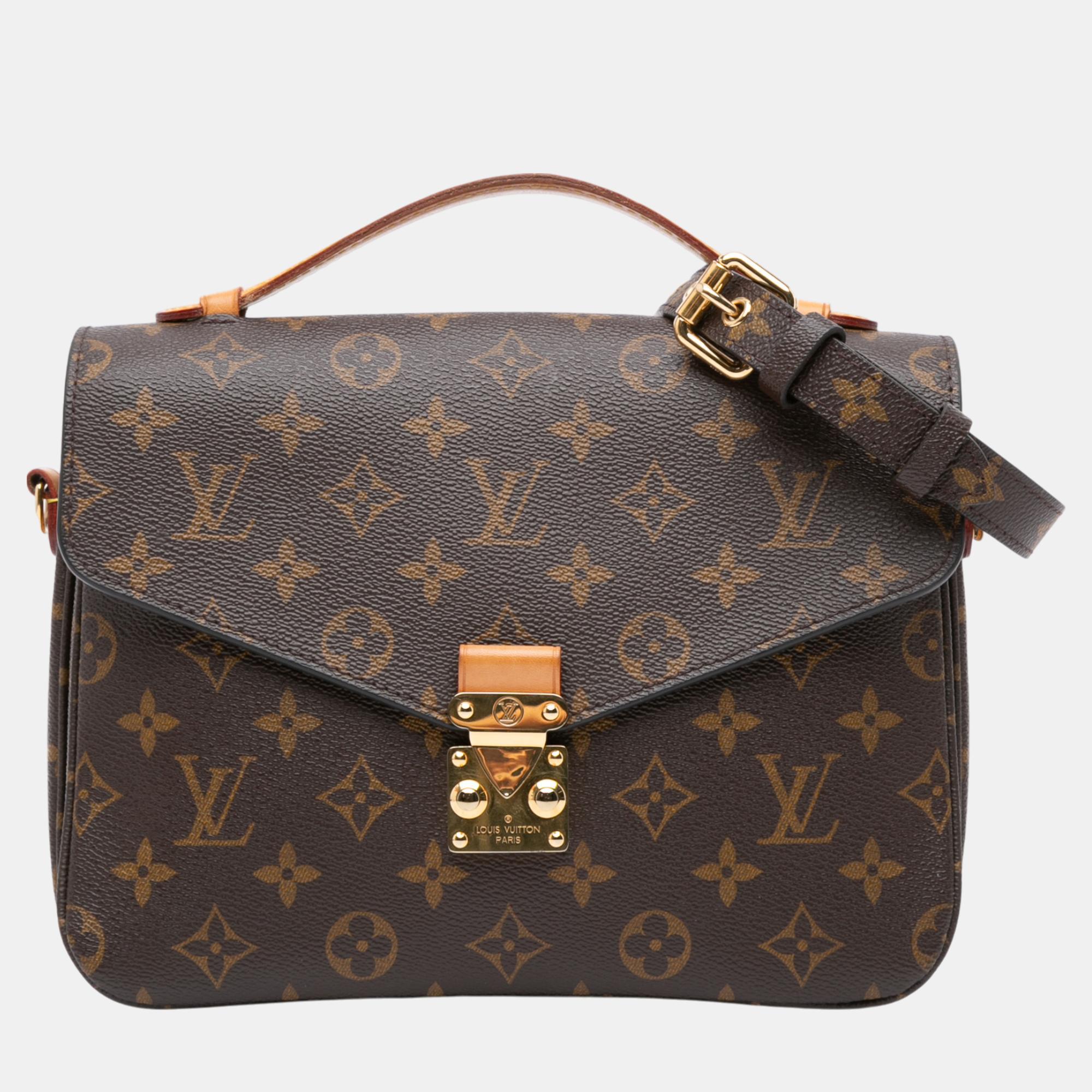 

Louis Vuitton Brown Monogram Pochette Metis