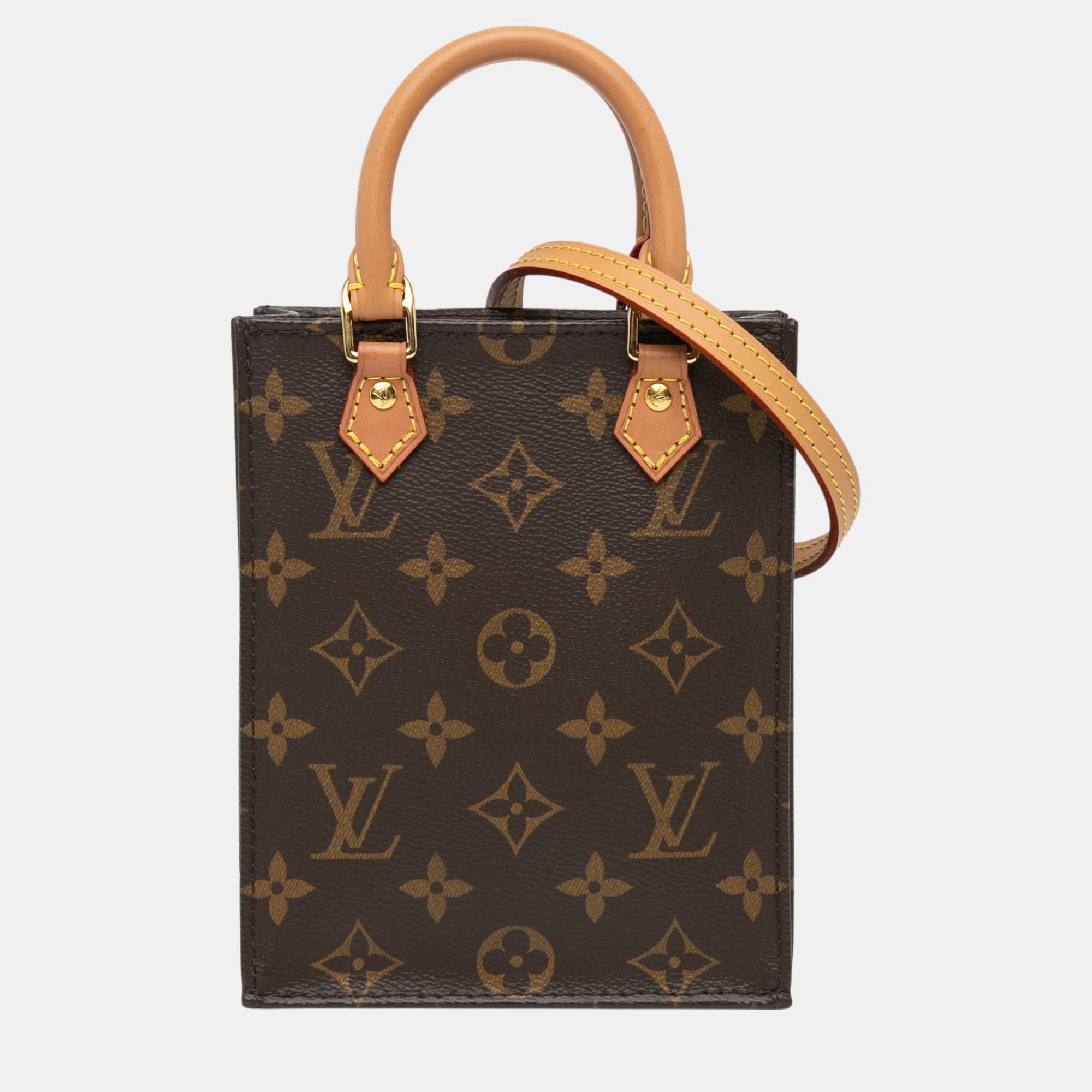 

Louis Vuitton Brown Monogram Petit Sac Plat