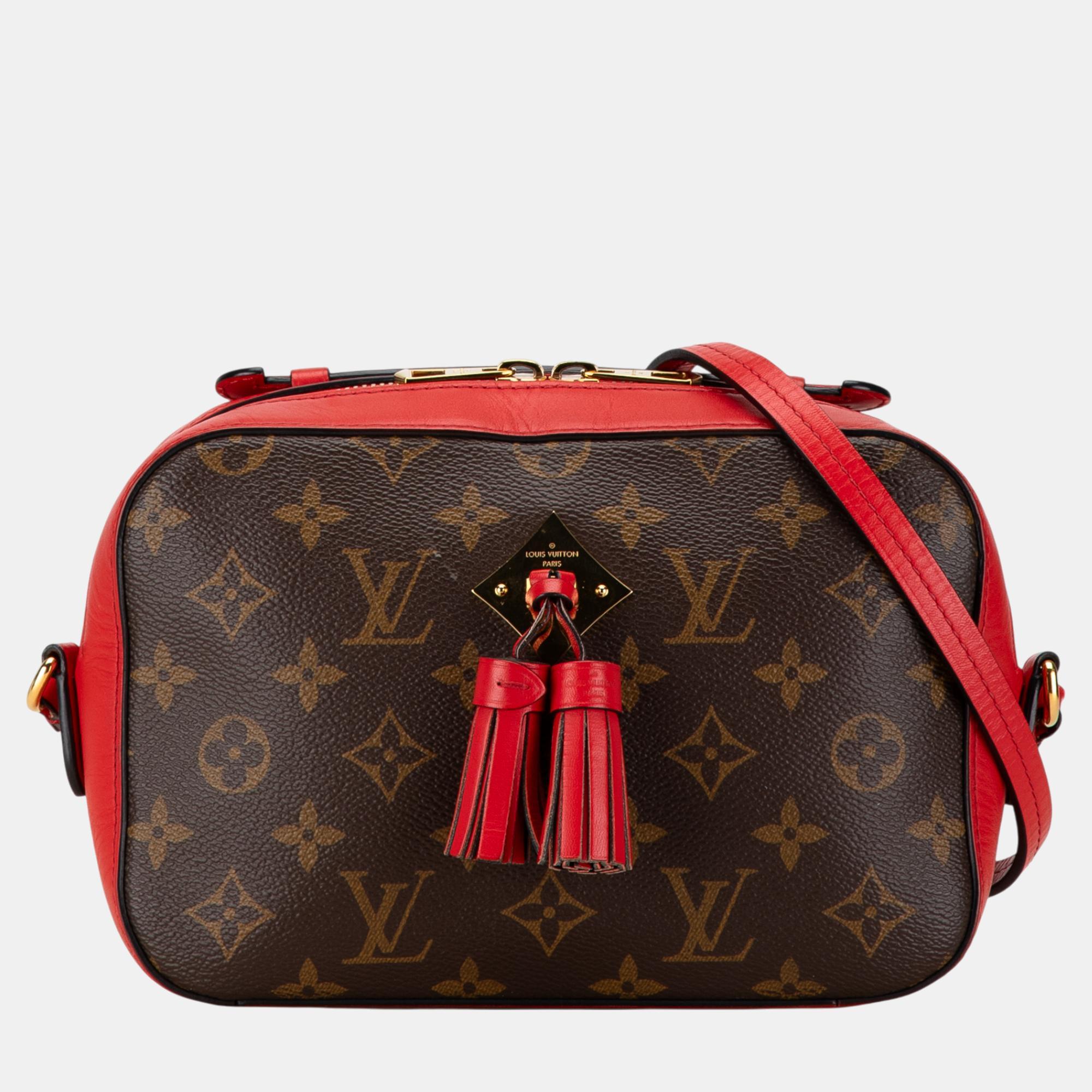 

Louis Vuitton Brown Red Monogram Saintonge