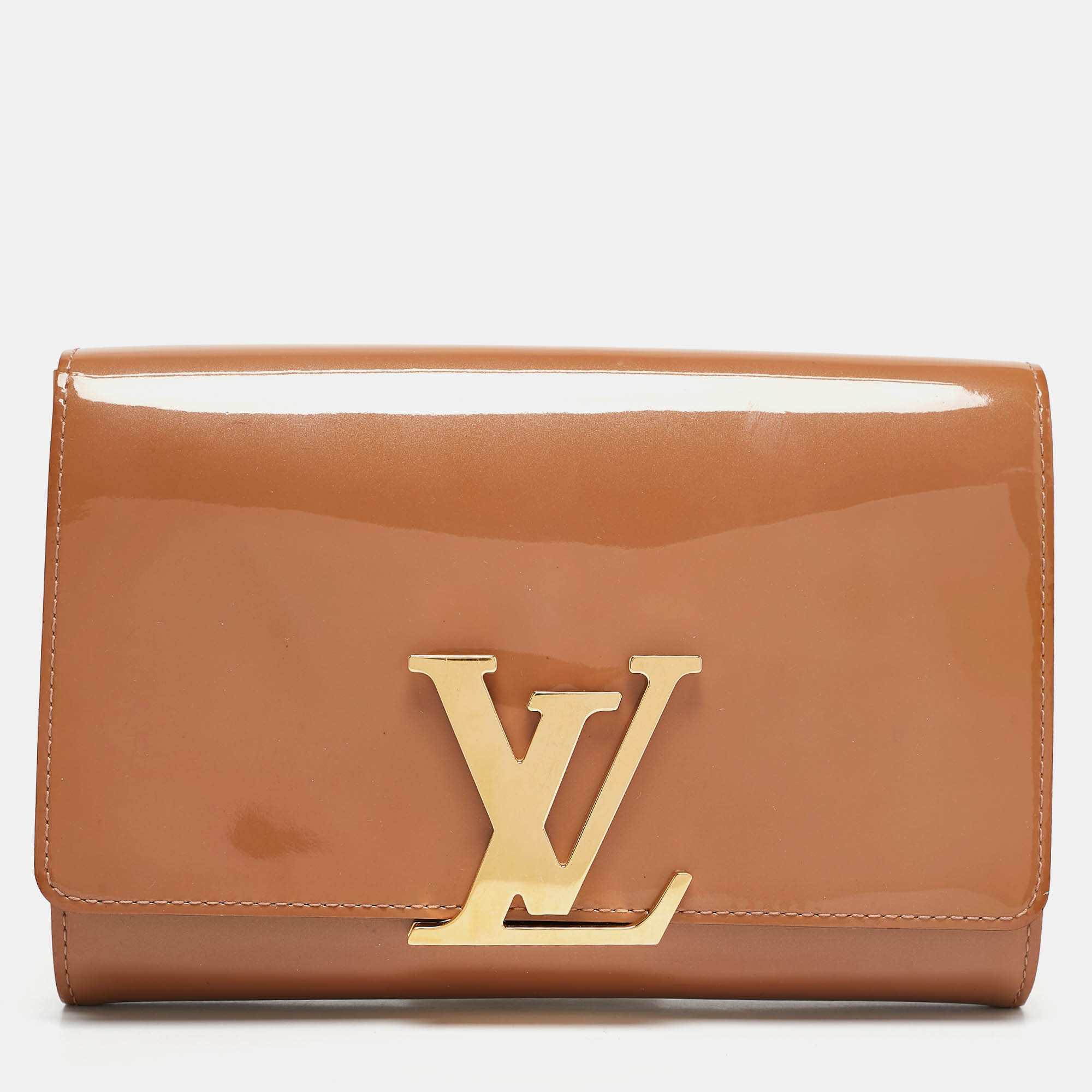 

Louis Vuitton Beige Poudre Patent Leather Louise Clutch