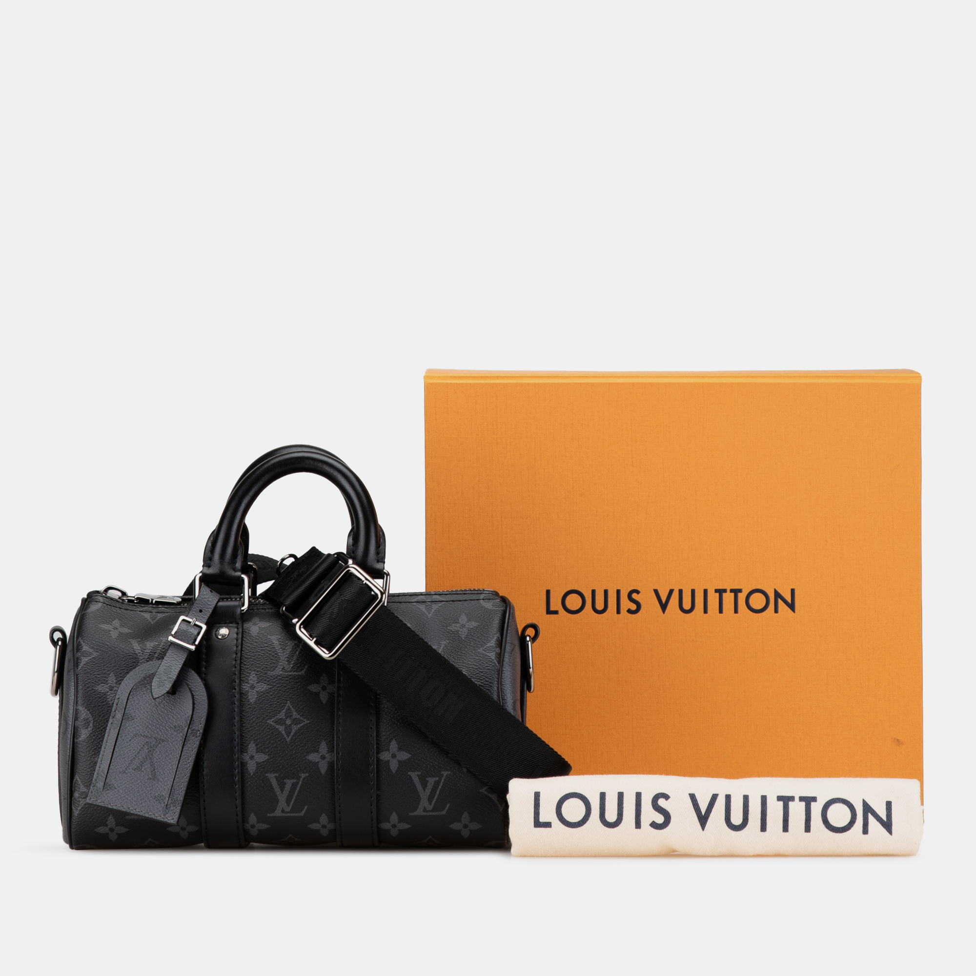 Louis Vuitton Black Monogram Eclipse Keepall Bandouliere XS 