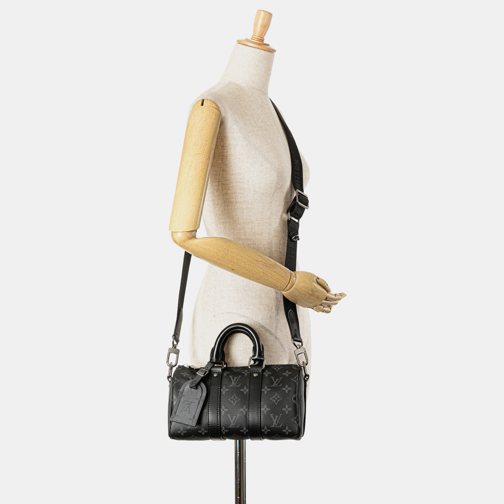 Louis Vuitton Black Monogram Eclipse Keepall Bandouliere XS 