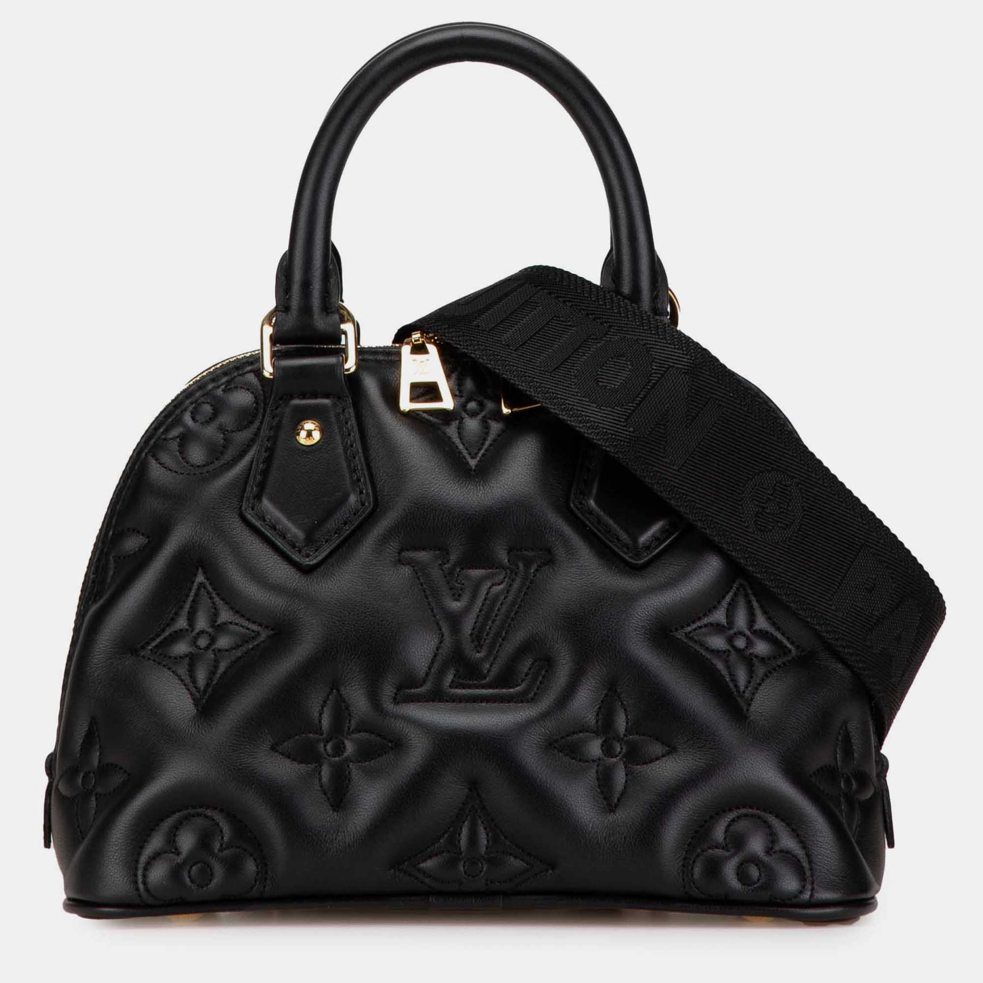 

Louis Vuitton Black Monogram Calfskin Bubblegram Alma BB