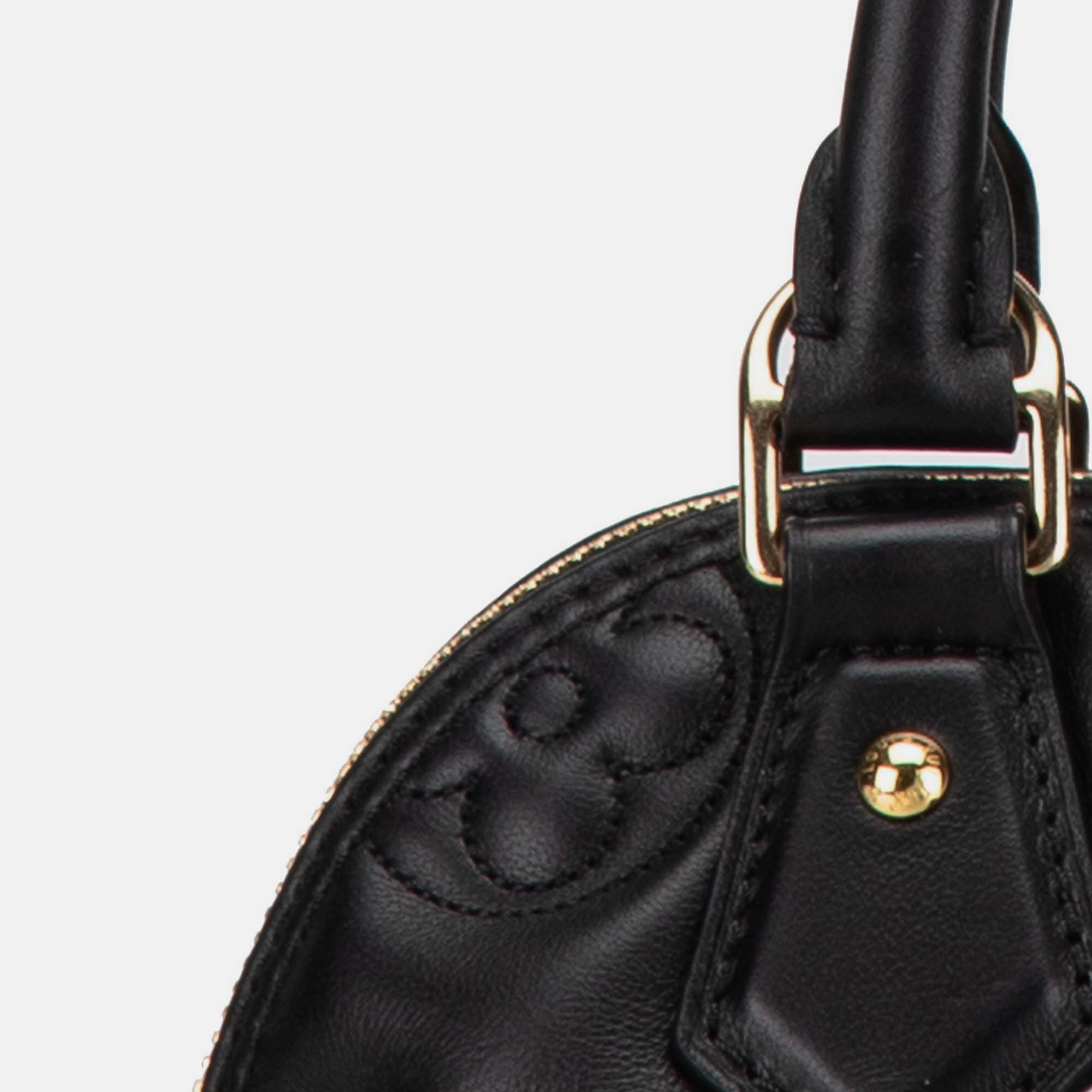 Louis Vuitton Black Monogram Calfskin Bubblegram Alma BB 