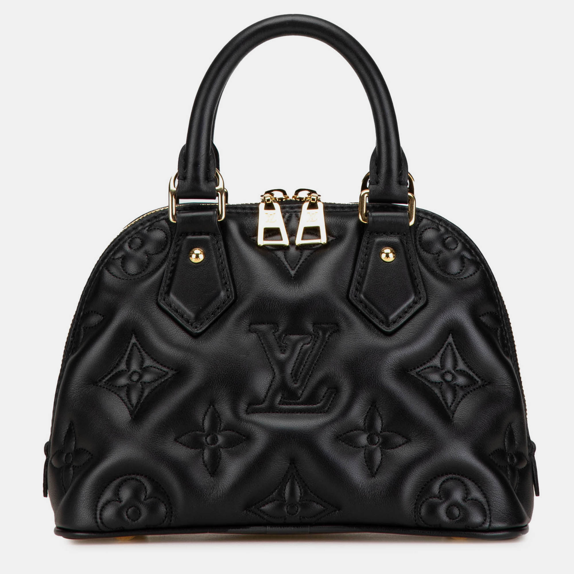 Louis Vuitton Black Monogram Calfskin Bubblegram Alma BB 