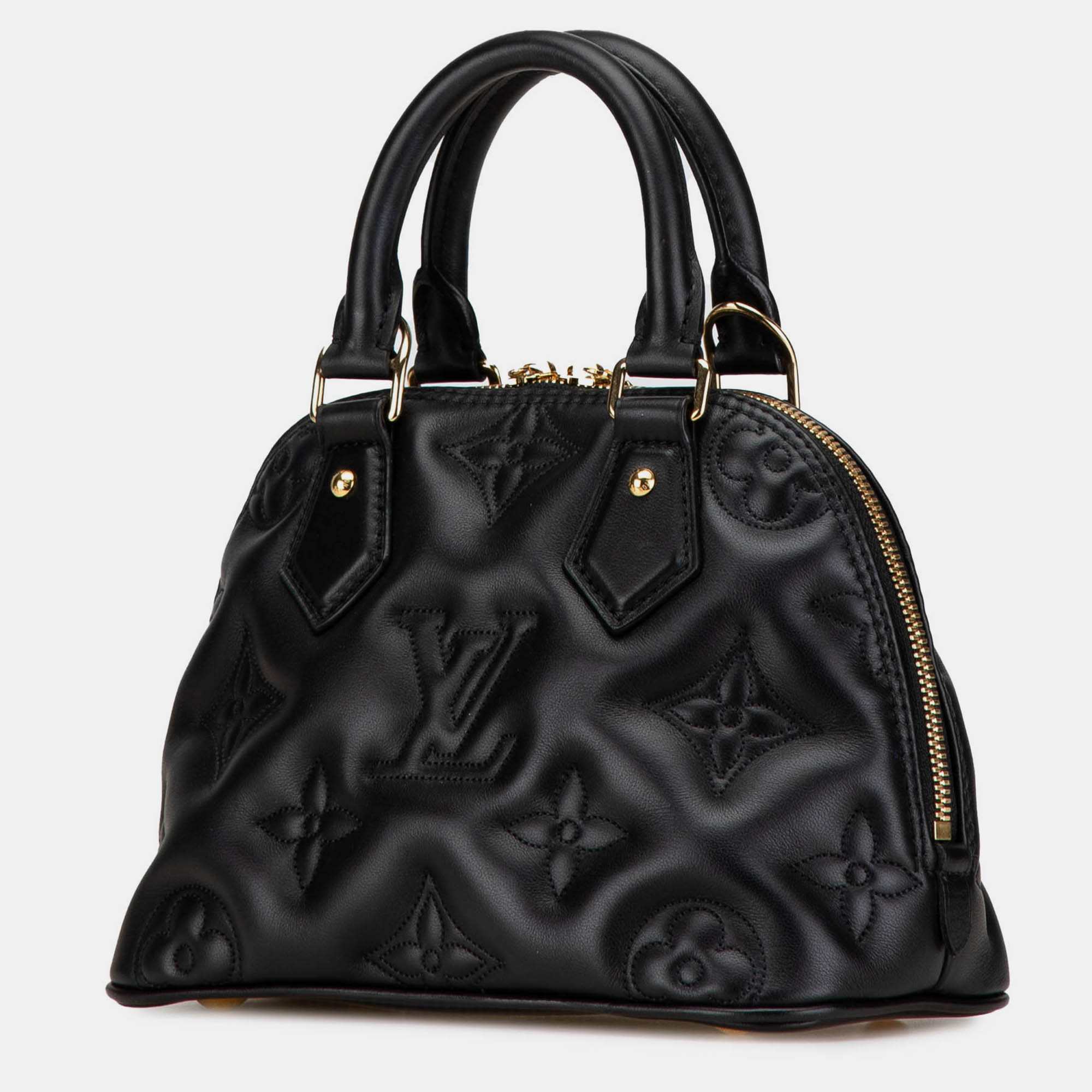 Louis Vuitton Black Monogram Calfskin Bubblegram Alma BB 