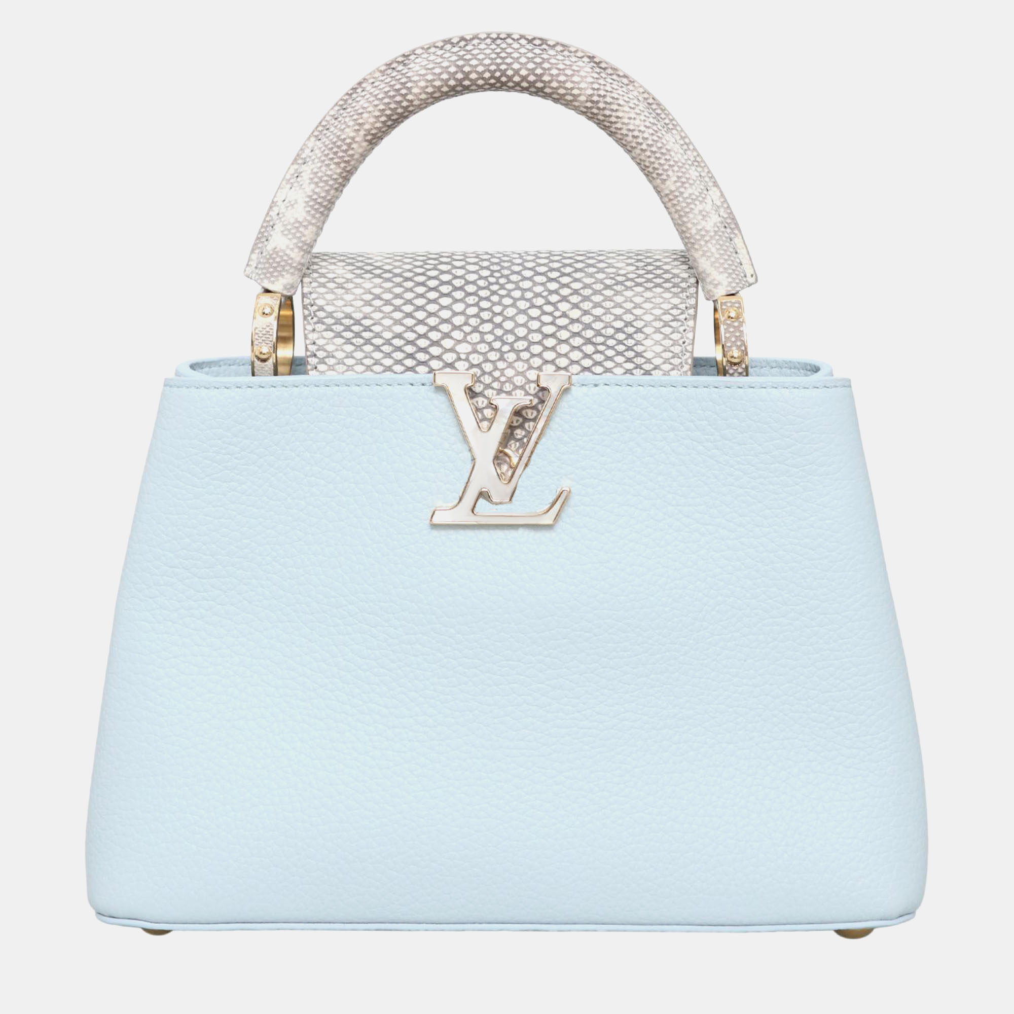 

Louis Vuitton Light Blue Snake Leather Capucines BB Tote Bag