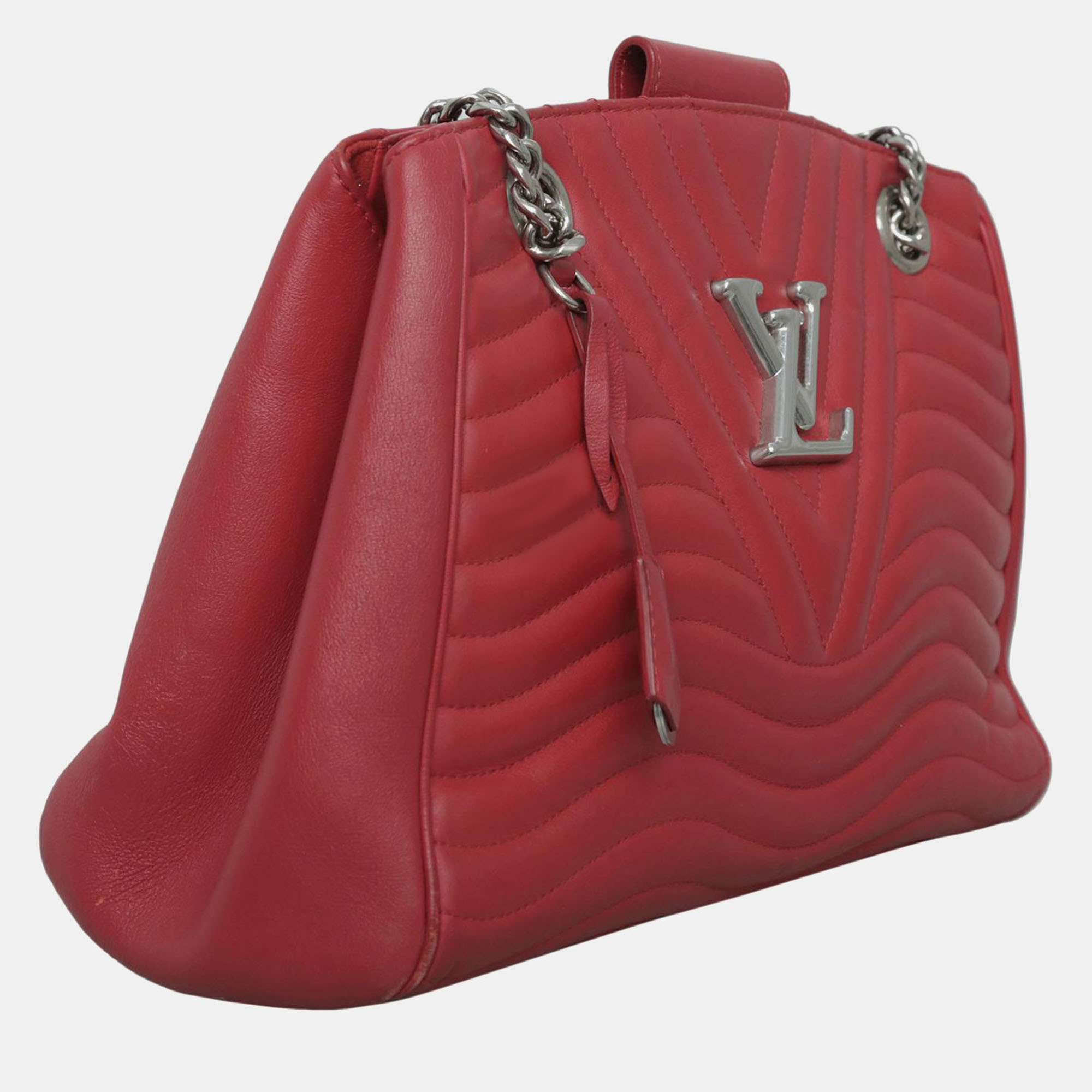 Louis Vuitton Red Leather New Wave Chain Tote Bag 