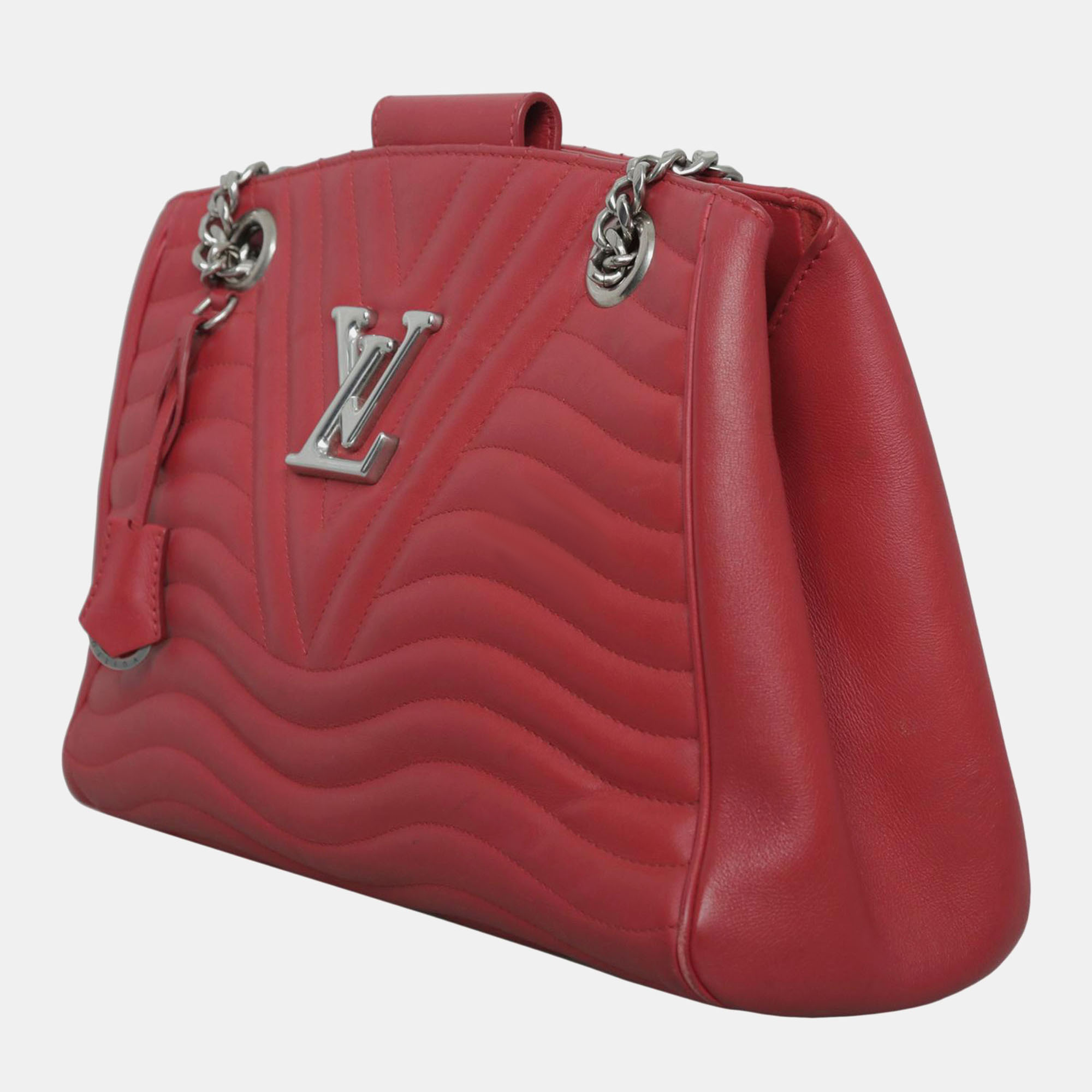Louis Vuitton Red Leather New Wave Chain Tote Bag 