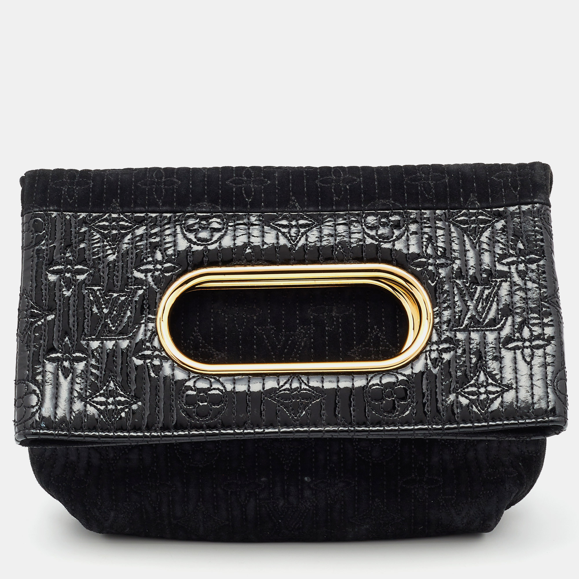 

Louis Vuitton Black Monogram Suede Limited Edition Motard Afterdark Clutch