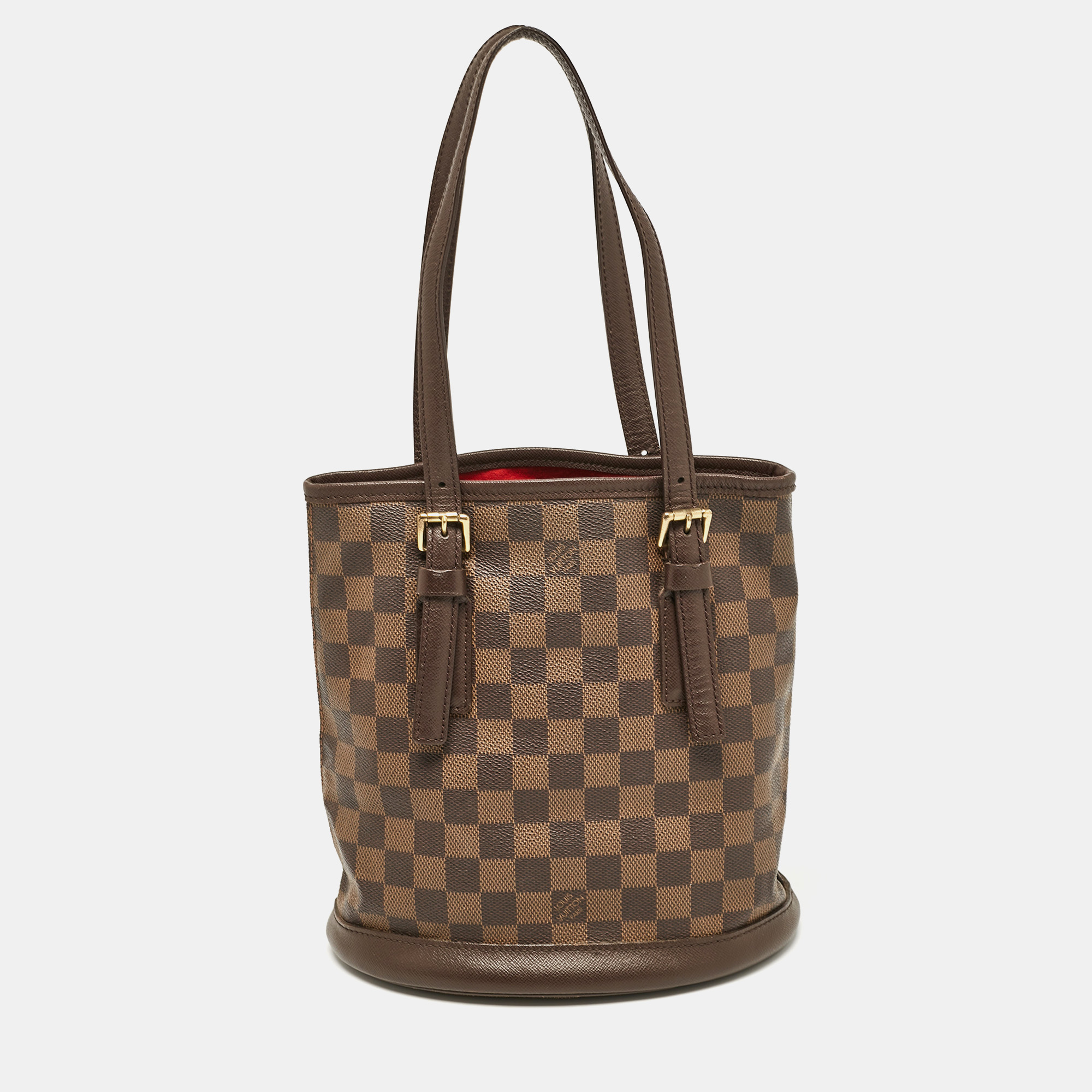 

Louis Vuitton Damier Ebene Canvas Marais Bucket Bag, Brown