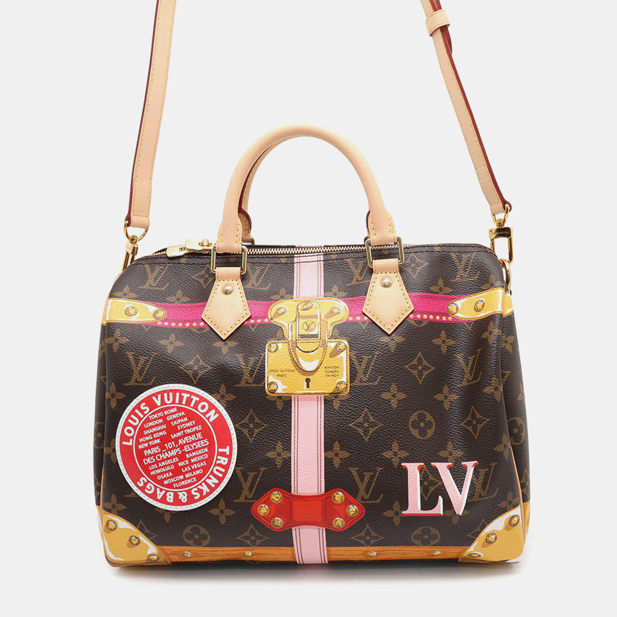 

Louis Vuitton Speedy Bandouliere Ivory Monogram Summer Trunk Collection Size, Brown