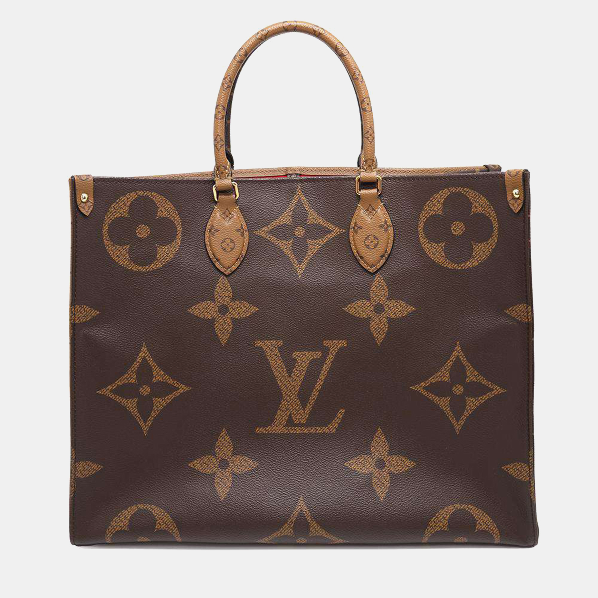 

Louis Vuitton Onthego Red Monogram Monogram Reverse Canvas Monogram Giant Size Gm, Brown