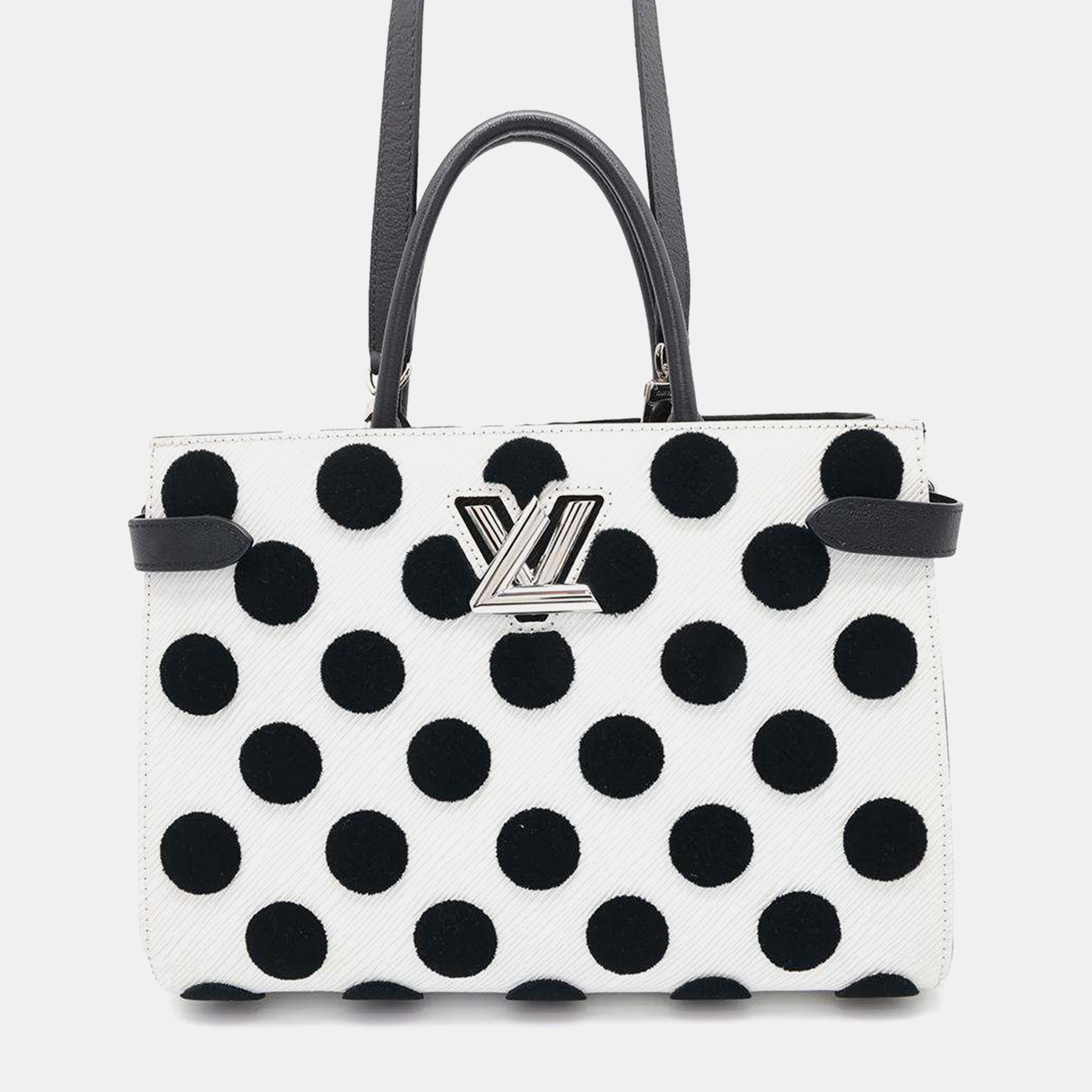 

Louis Vuitton Black/White Epi Leather Twist Infinity Dot Tote Bag