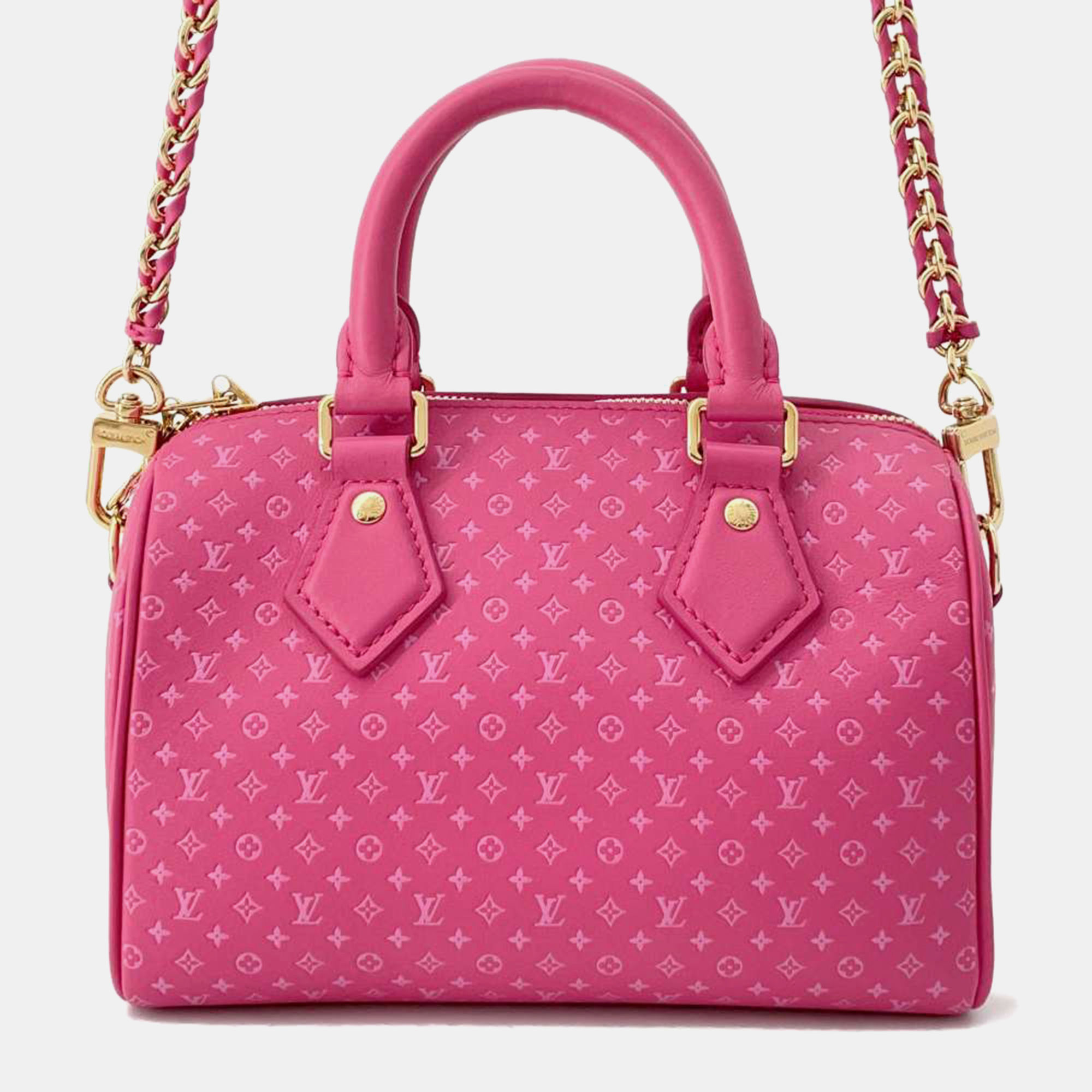 

Louis Vuitton Speedy Bandouliere Rose Monogram Nanogram Size, Pink