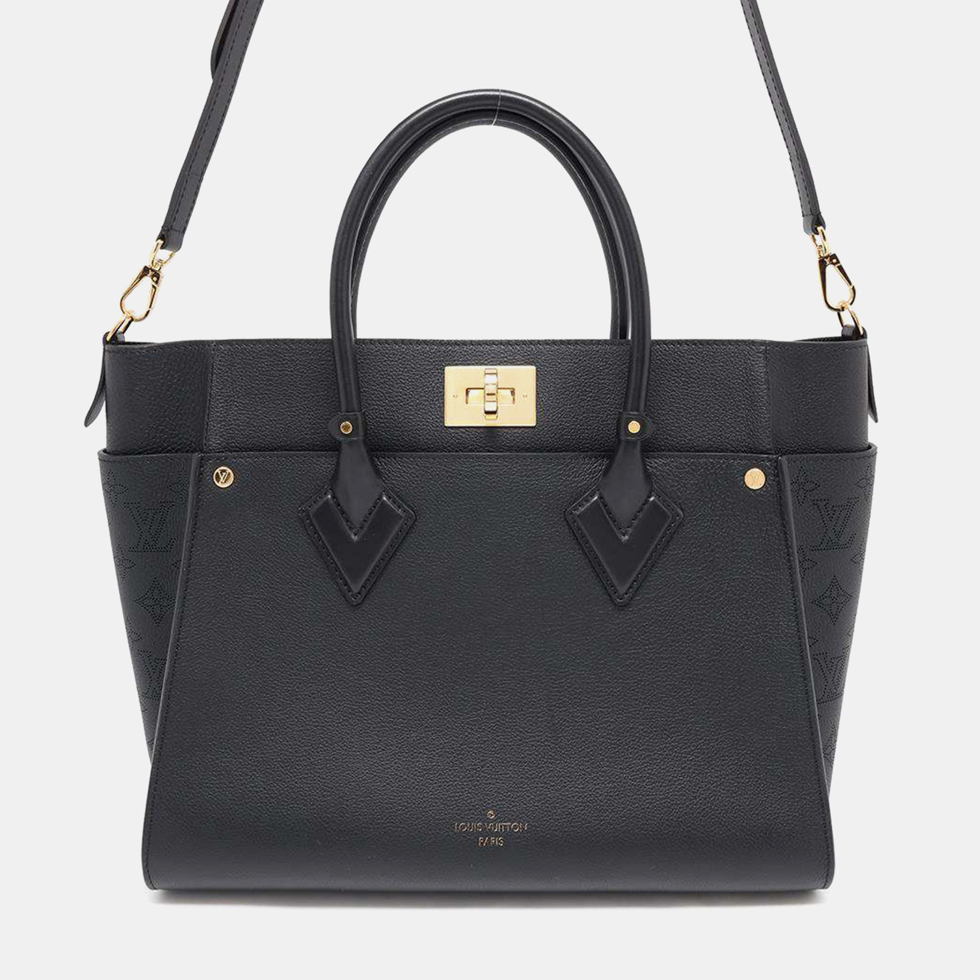 

Louis Vuitton On My Side Noir Calf Leather Monogram Mahina Size Gm, Black