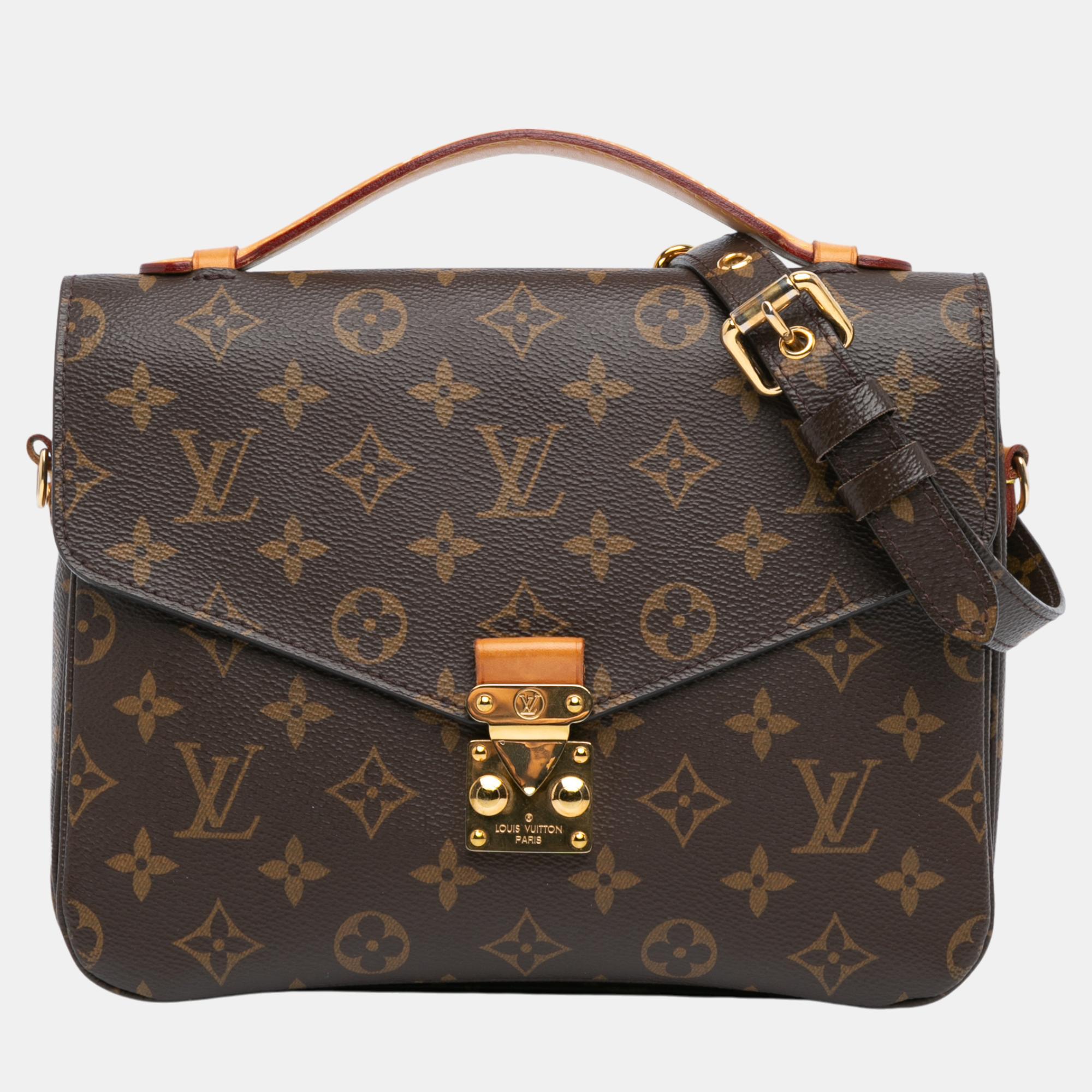 

Louis Vuitton Brown Monogram Pochette Metis