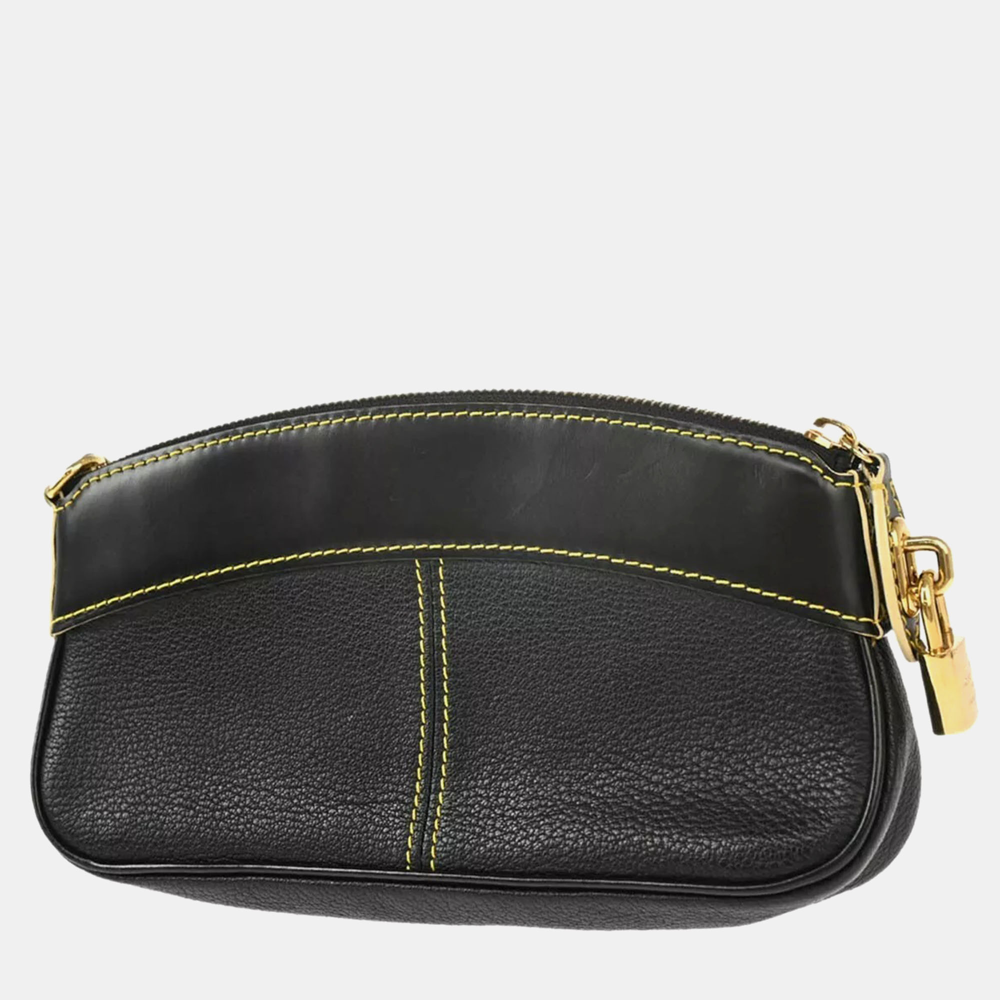 Louis Vuitton Black Suhali Lockit Clutch Bag 