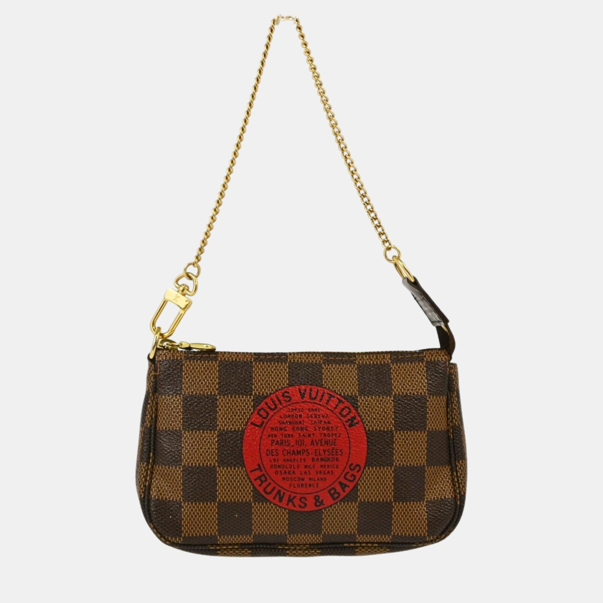 

Louis Vuitton Damier T&B Mini Pochette Accessoires Handbag, Brown