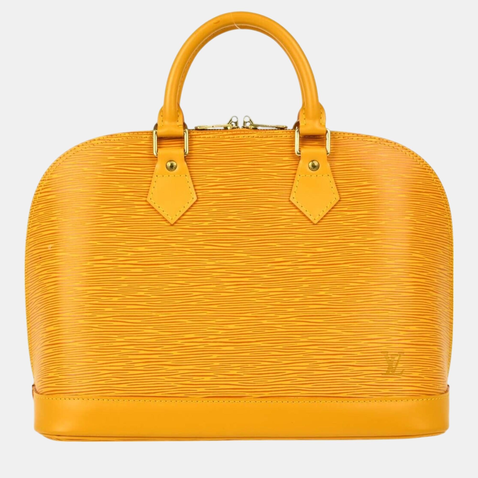 

Louis Vuitton Yellow Epi Alma Handbag