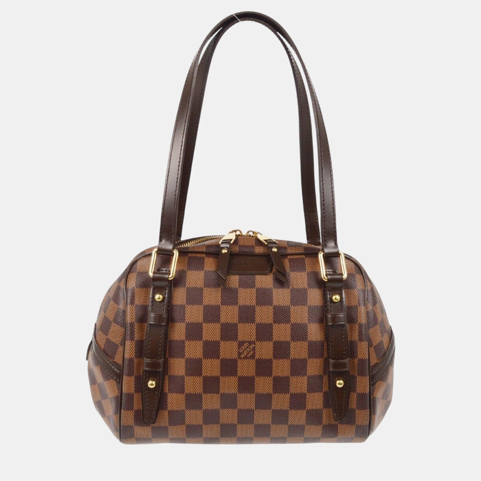 

Louis Vuitton Brown Damier Ebene Rivington PM Shoulder Bag