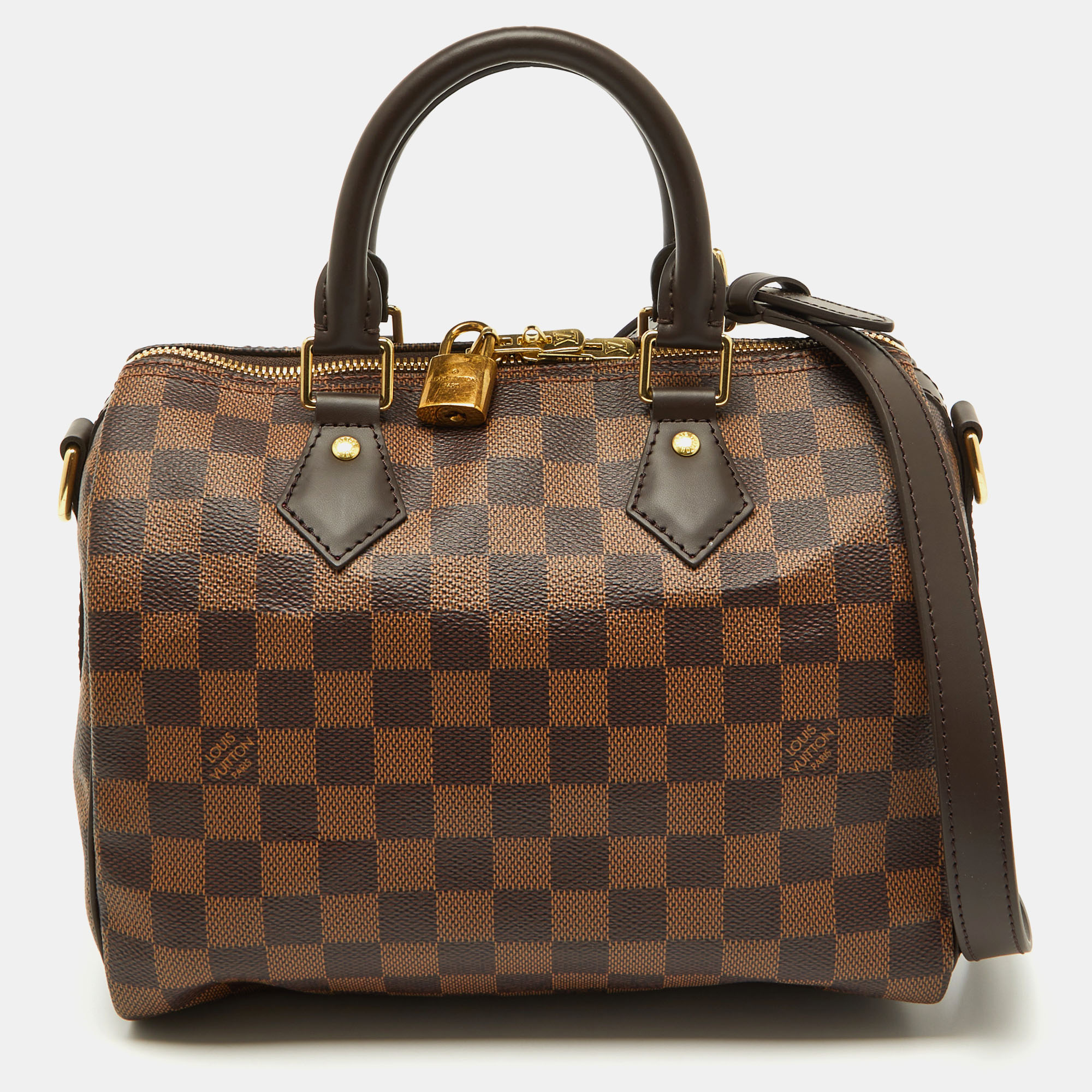 

Louis Vuitton Damier Ebene Canvas Speedy Bandouliere 25 Bag, Brown