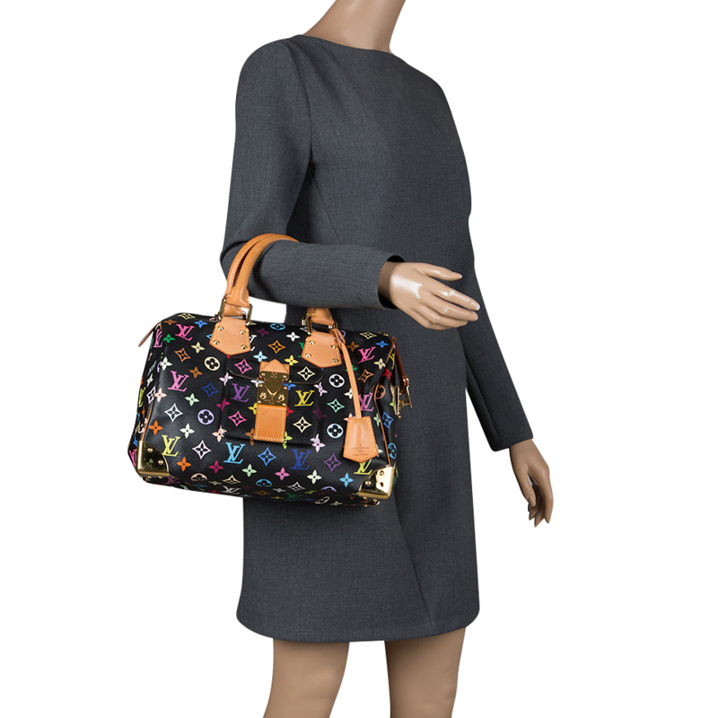 

Louis Vuitton Black Multicolor Monogram Canvas Speedy 30